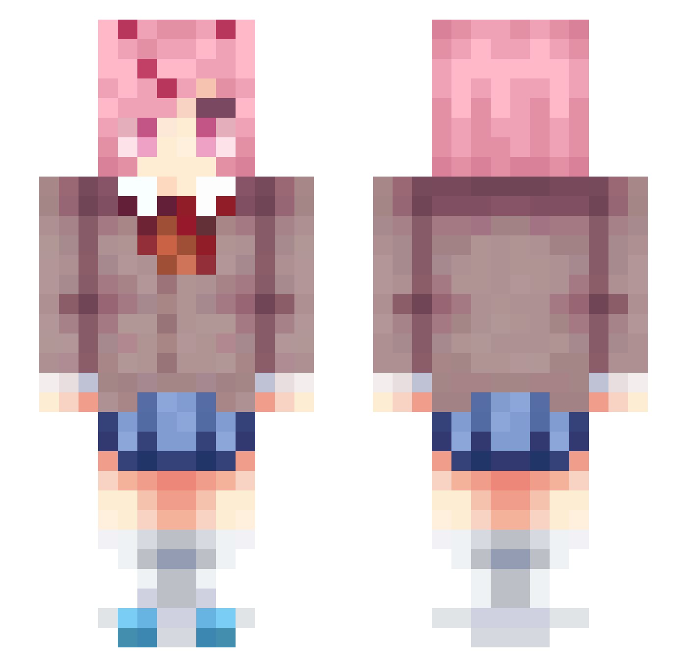 _D1RT Minecraft skin, front and back view
