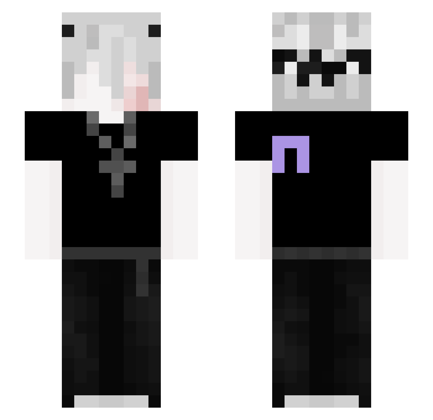 vozkl Minecraft skin, front and back view