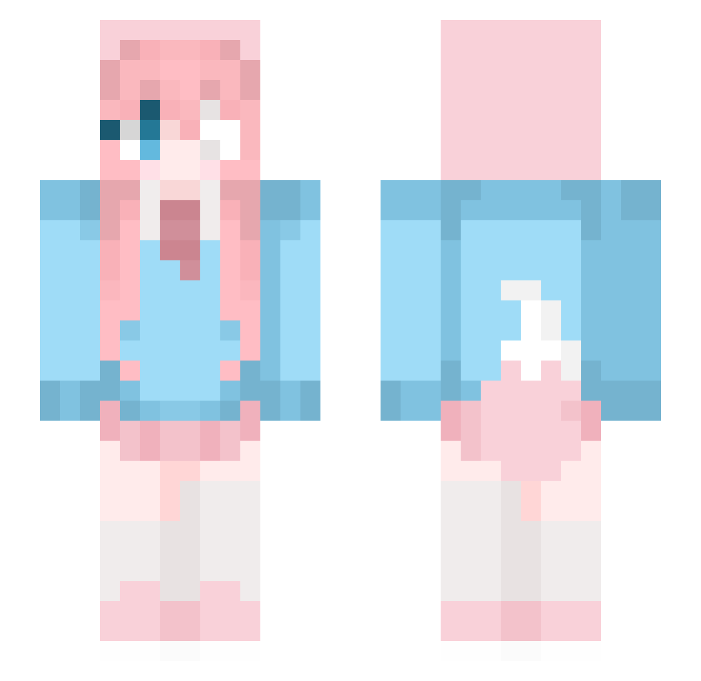 yumeozz Minecraft skin, front and back view