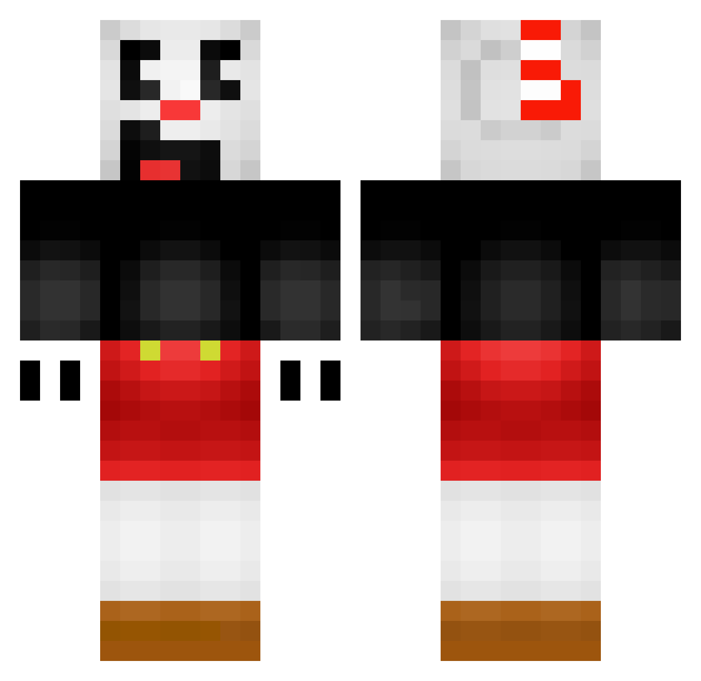 Pe1otudo Minecraft skin, front and back view