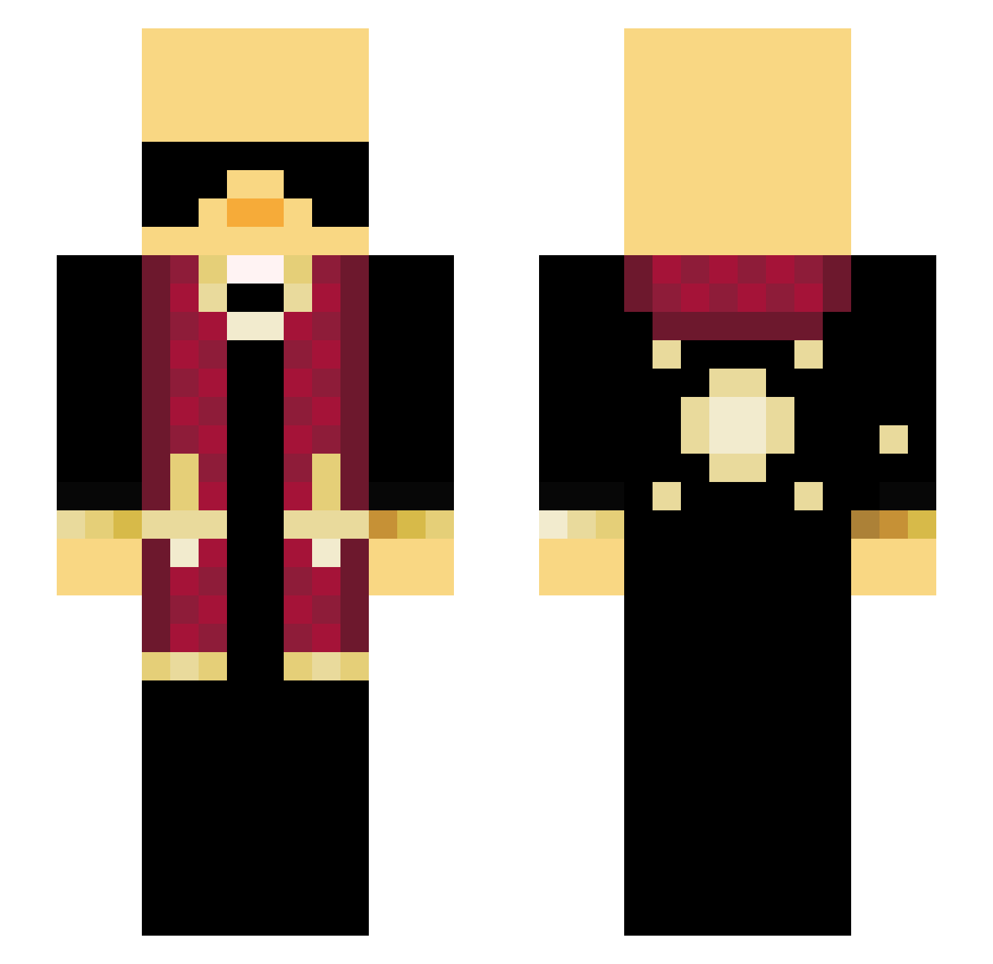 xserozero Minecraft skin, front and back view