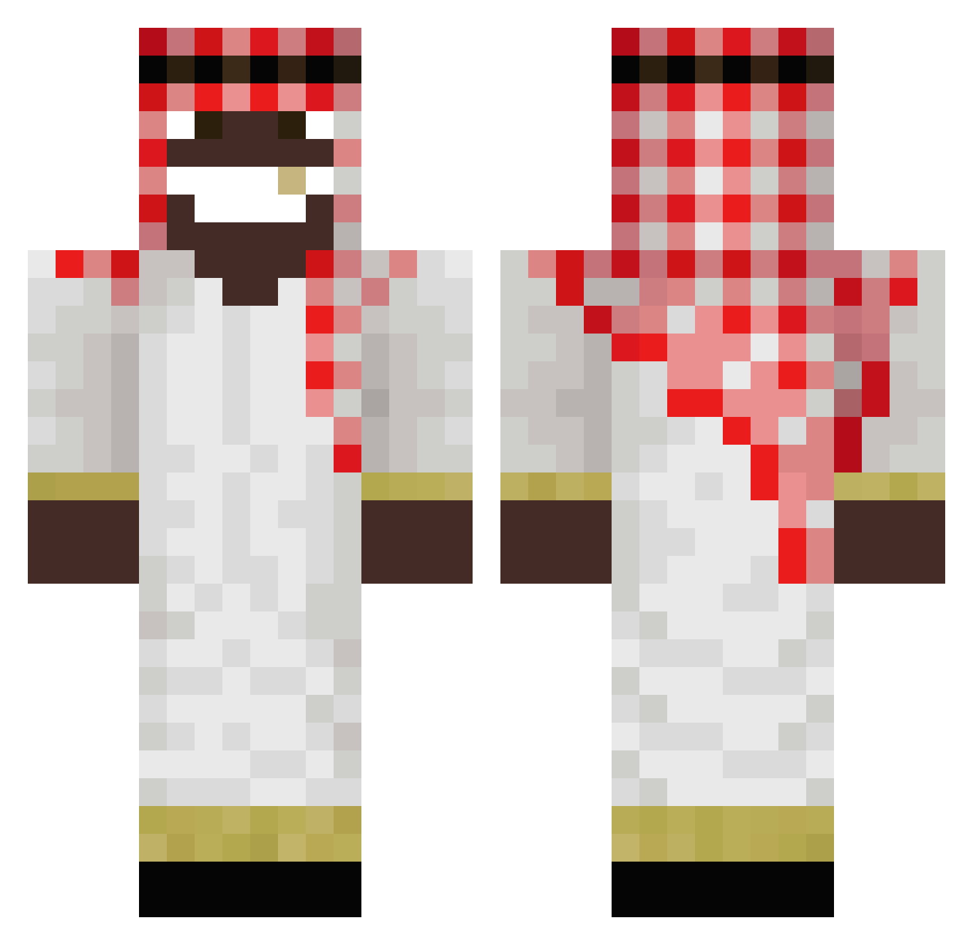 Moralistic Minecraft skin, front and back view