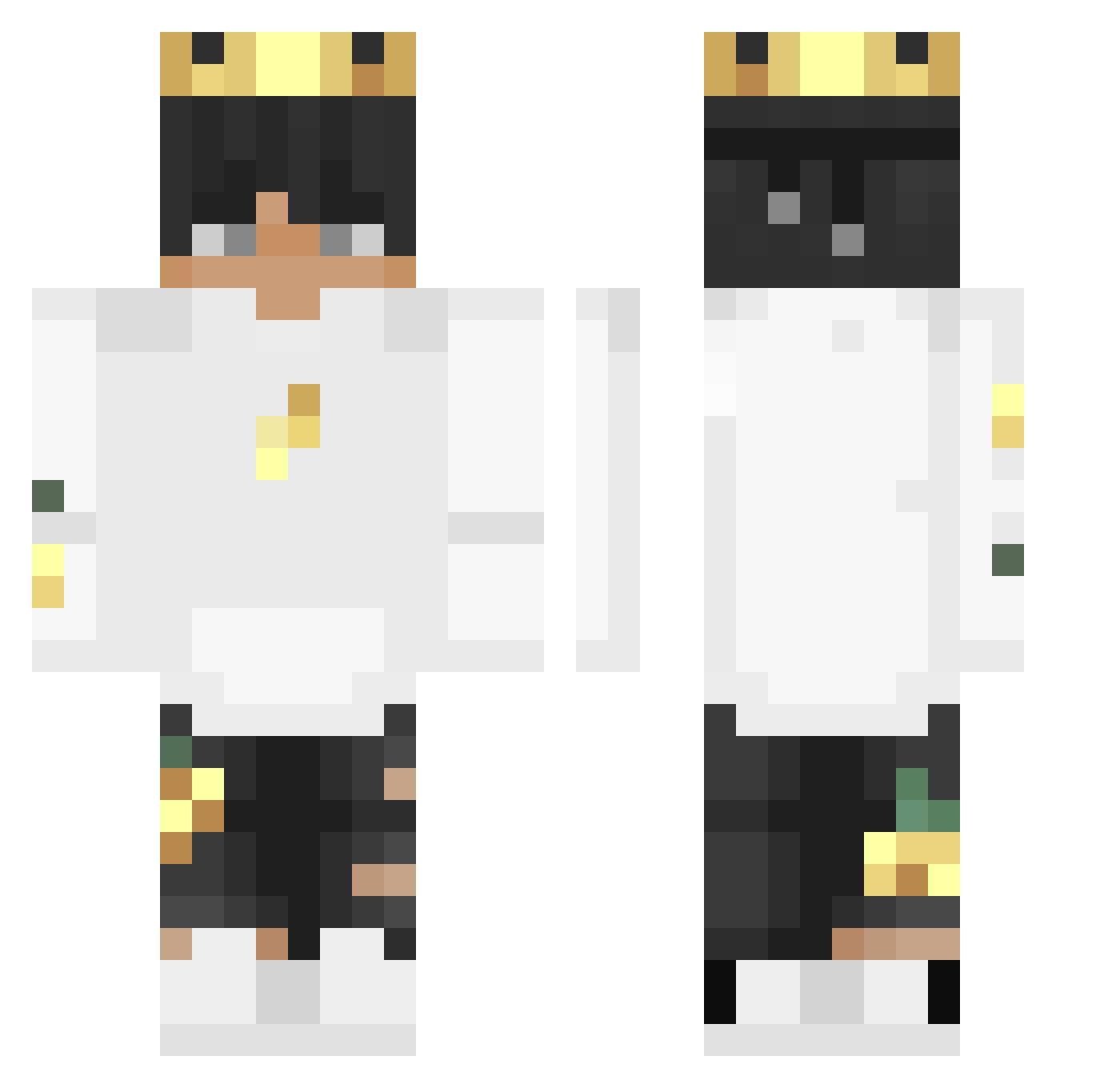 Solutive Minecraft skin, front and back view