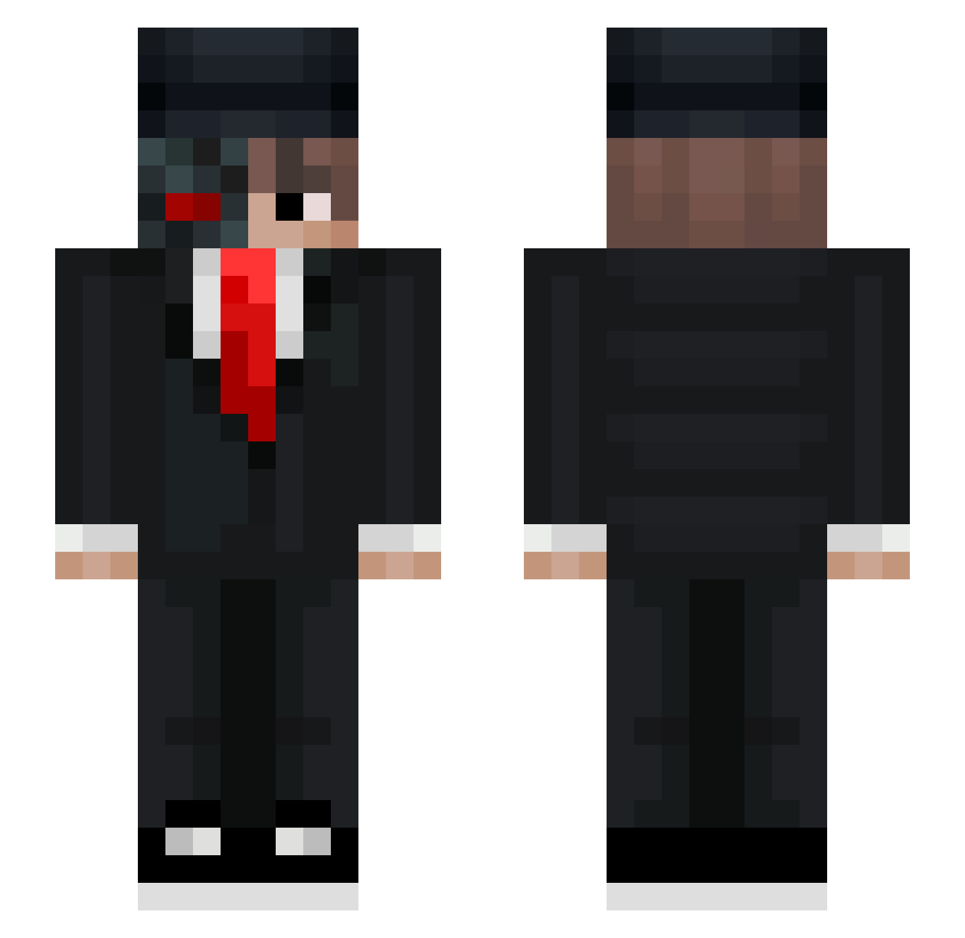 rotives Minecraft skin, front and back view
