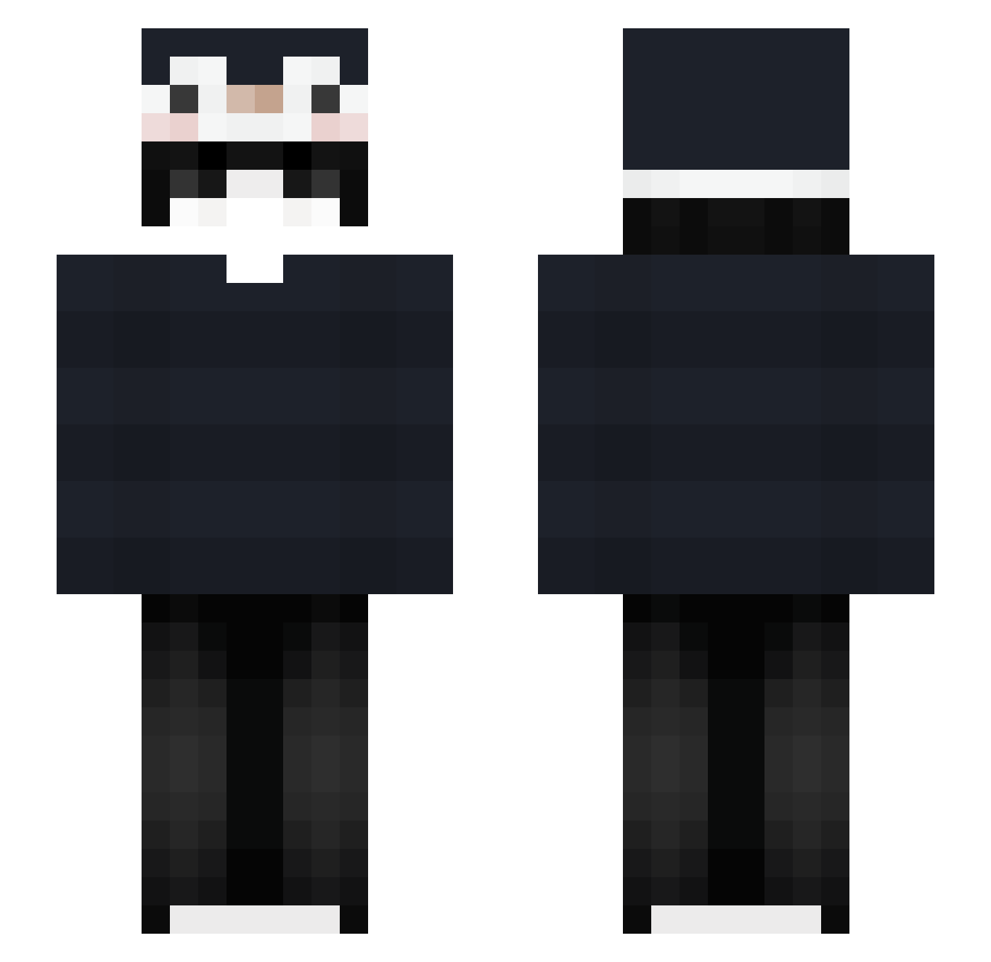 Nightmare3321 Minecraft skin, front and back view