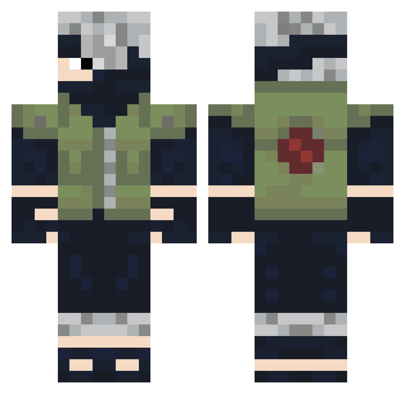 tteokk Minecraft skin, front and back view
