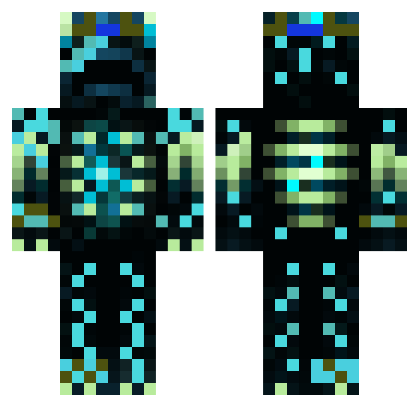 Fabocraft Minecraft skin, front and back view
