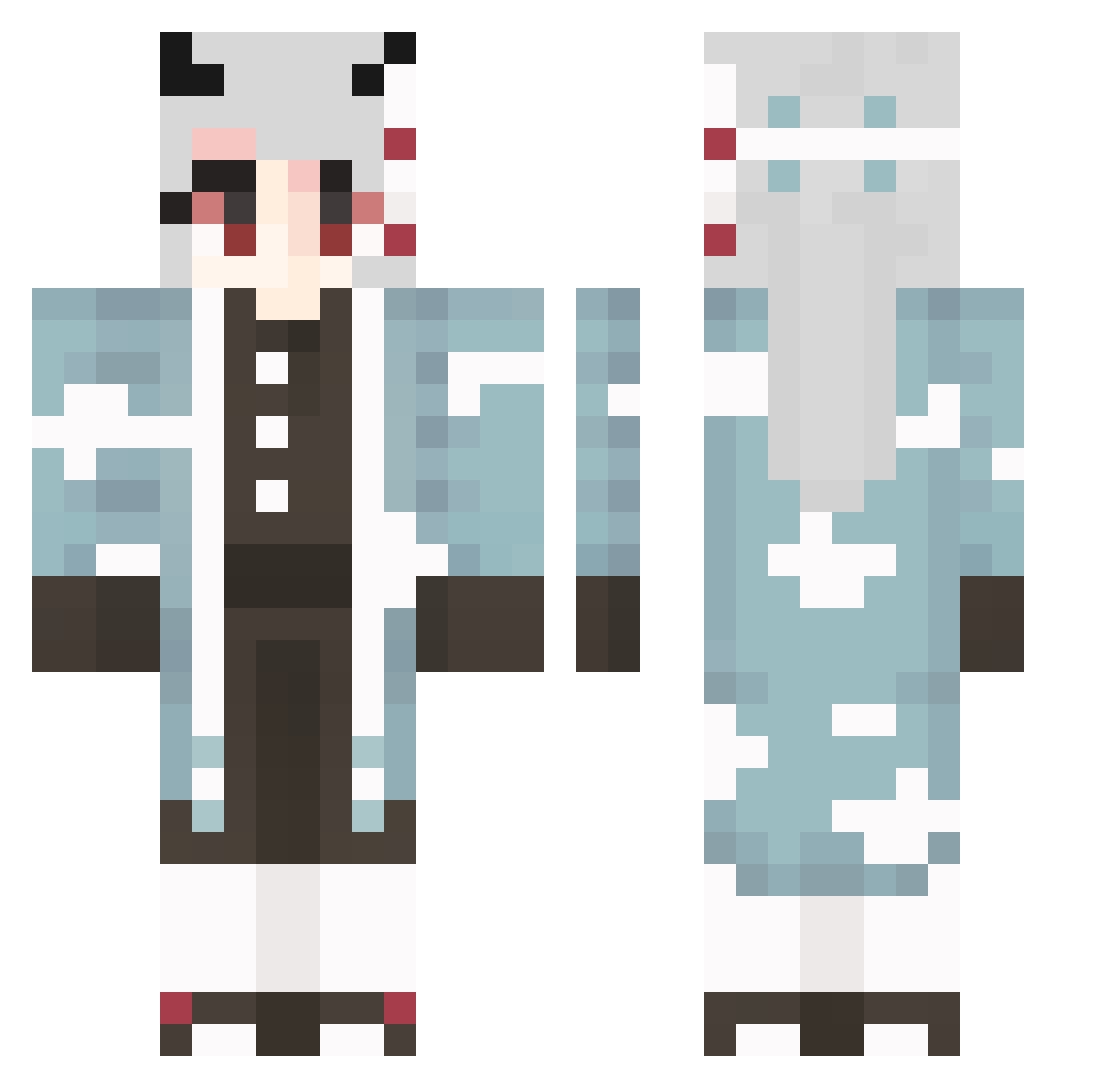 KyliktyYT Minecraft skin, front and back view