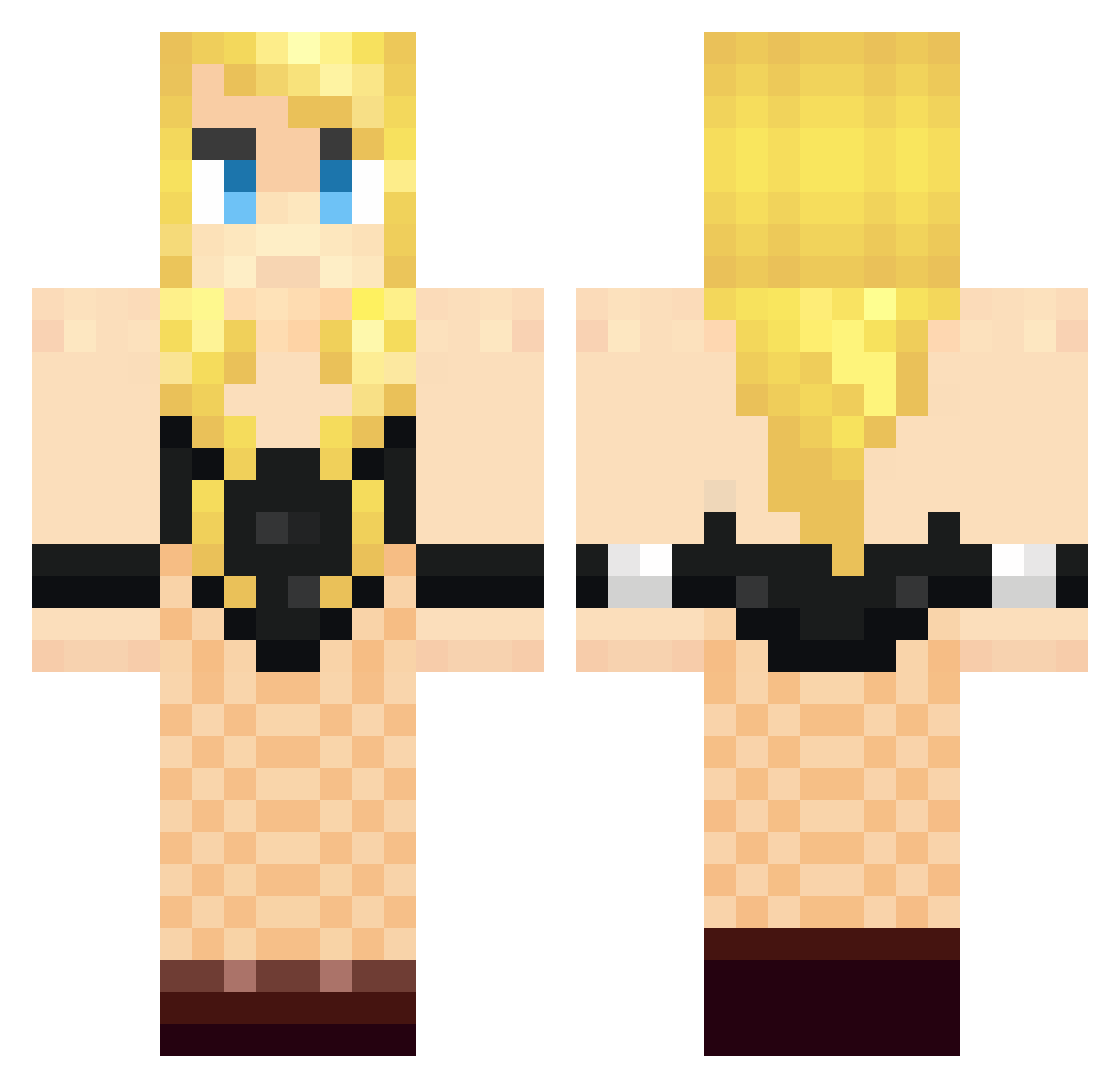 Britney Minecraft skin, front and back view