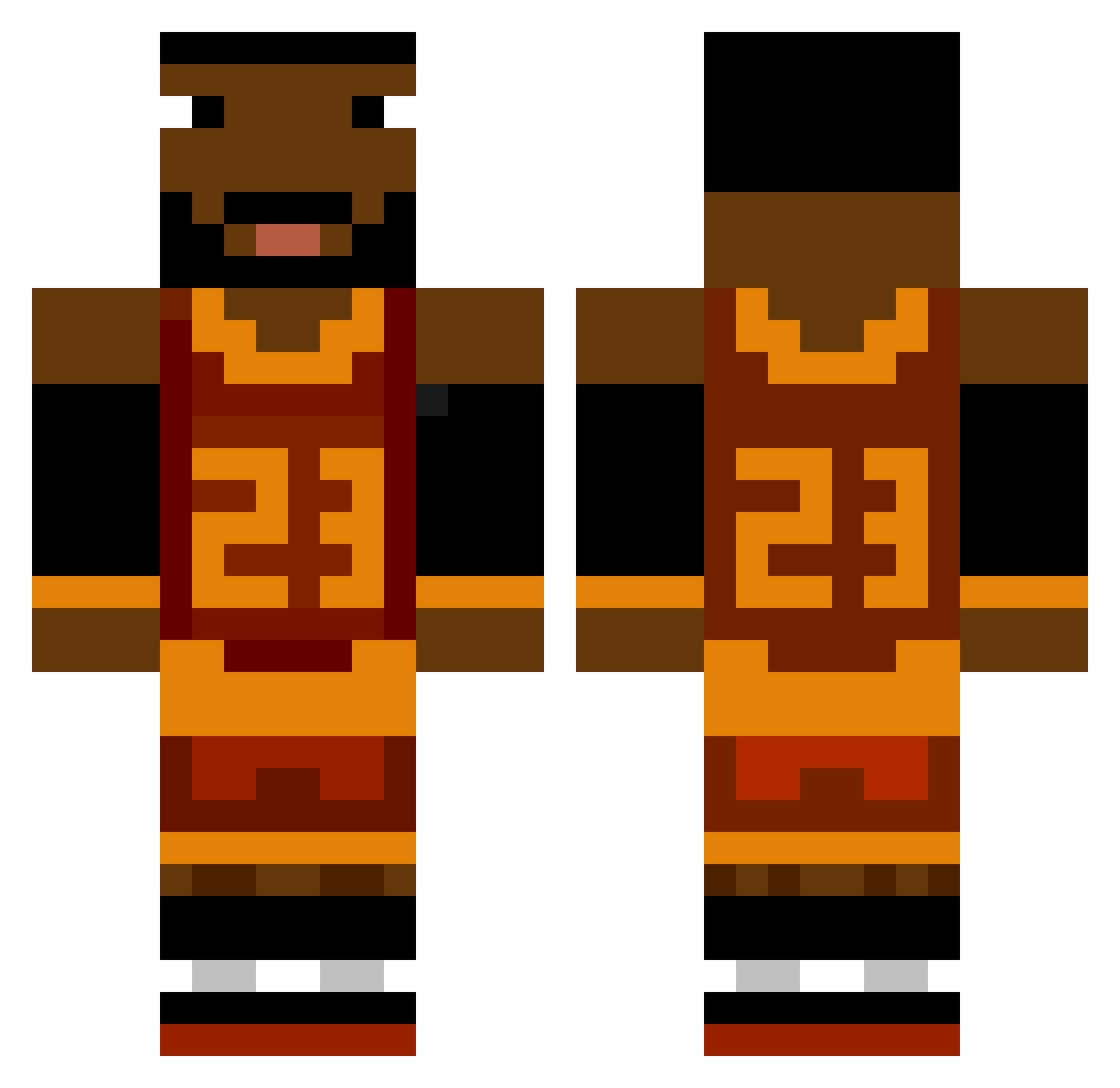 1rnld Minecraft skin, front and back view