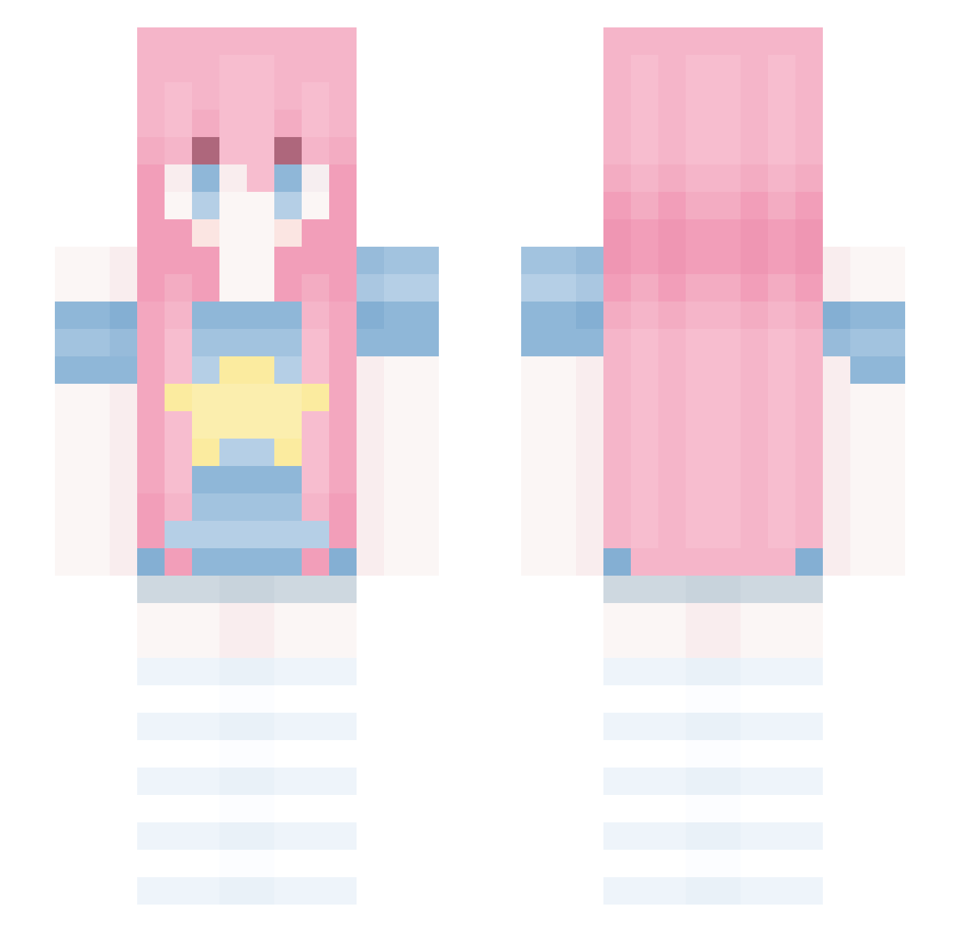 AntluvP Minecraft skin, front and back view