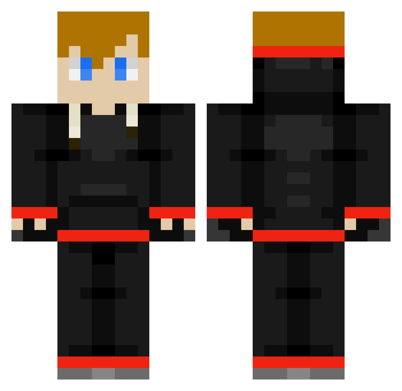 ShaDDoW1337 Minecraft skin, front and back view