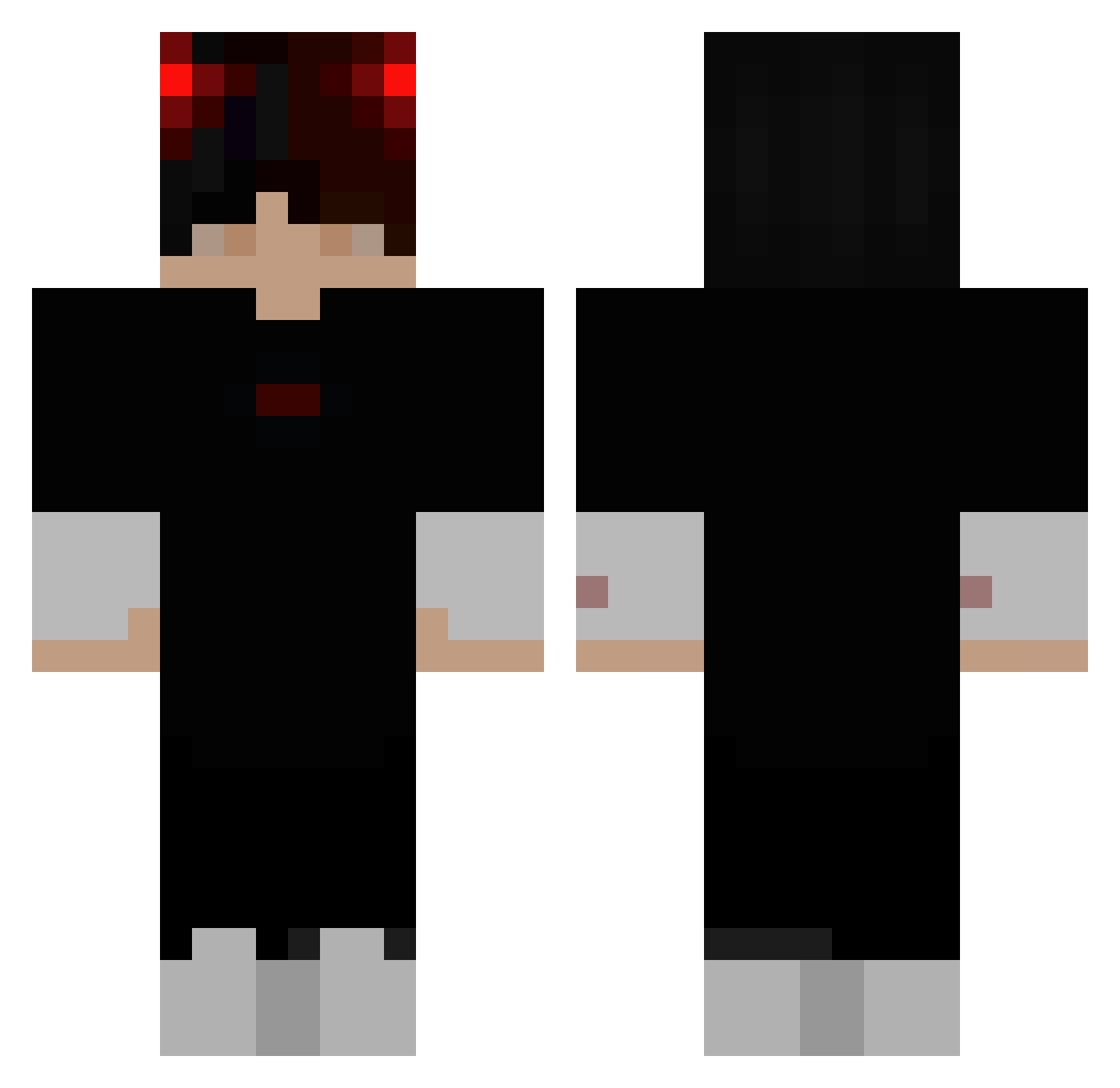 QuboCkBot Minecraft skin, front and back view