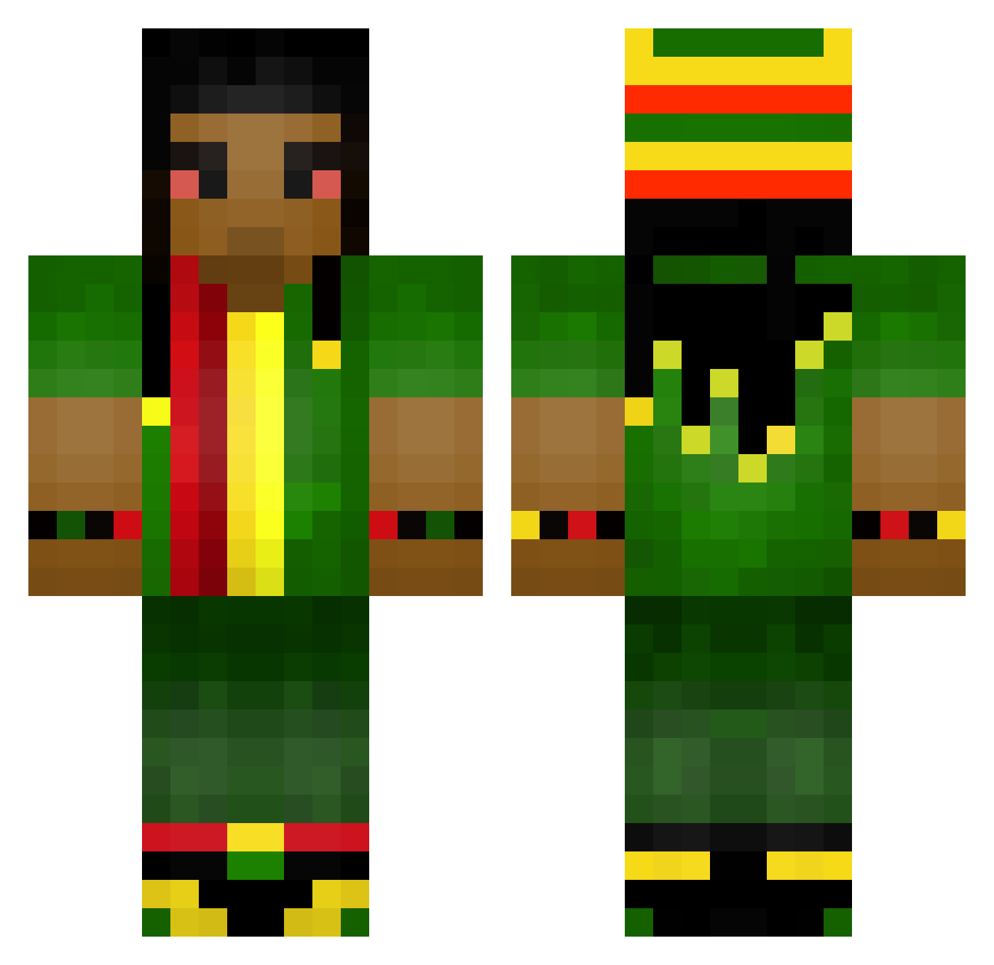 Cobbra Minecraft skin, front and back view