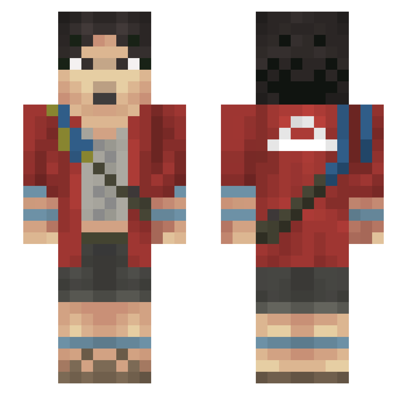 NaotaBandai Minecraft skin, front and back view