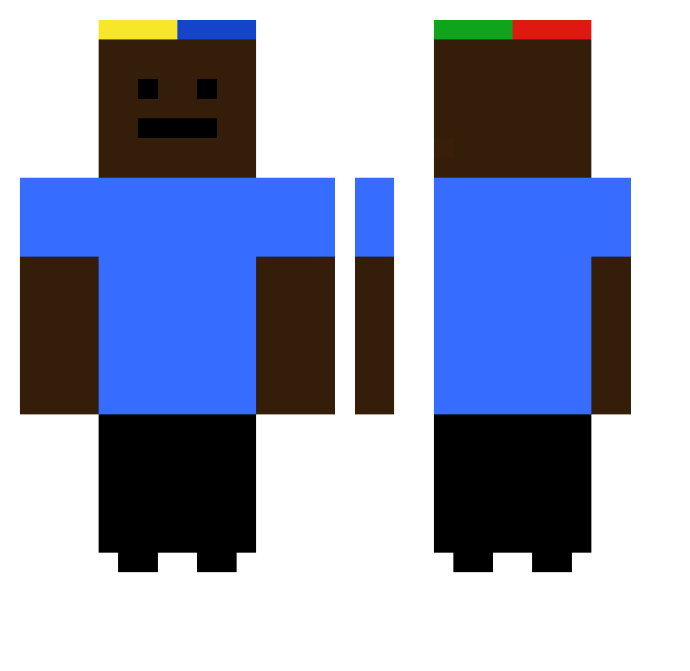 Sxncyzz Minecraft skin, front and back view
