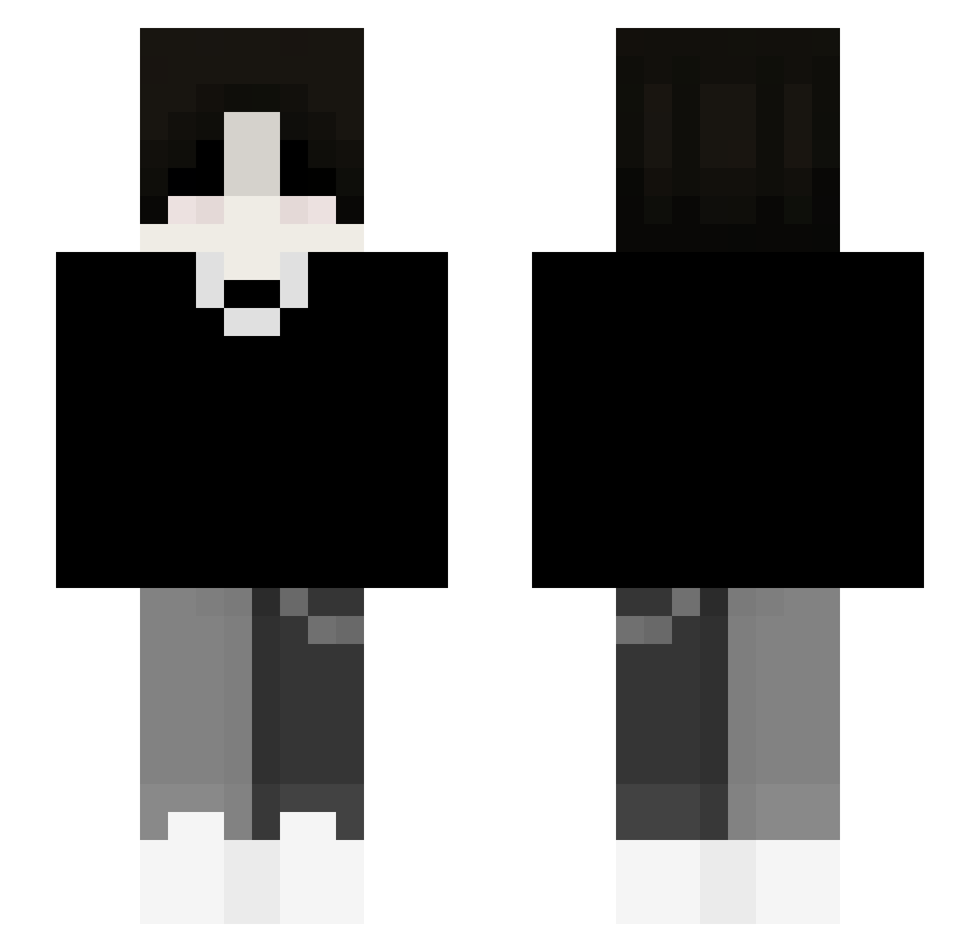 shelovevmpa Minecraft skin, front and back view