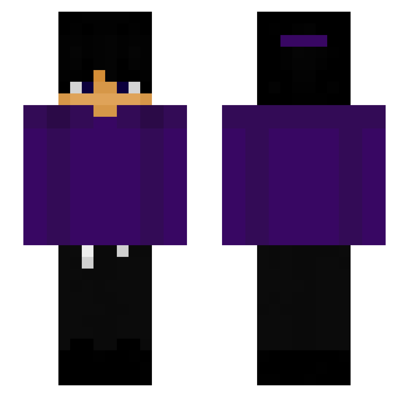 Xti2 Minecraft skin, front and back view