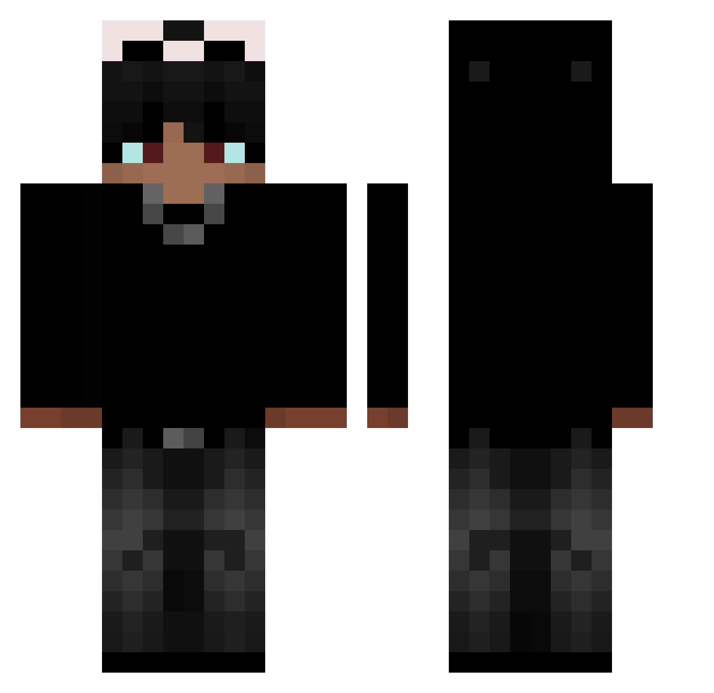 winibomba Minecraft skin, front and back view