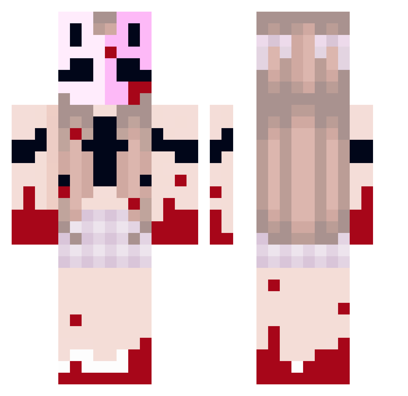 maneater666 Minecraft skin, front and back view