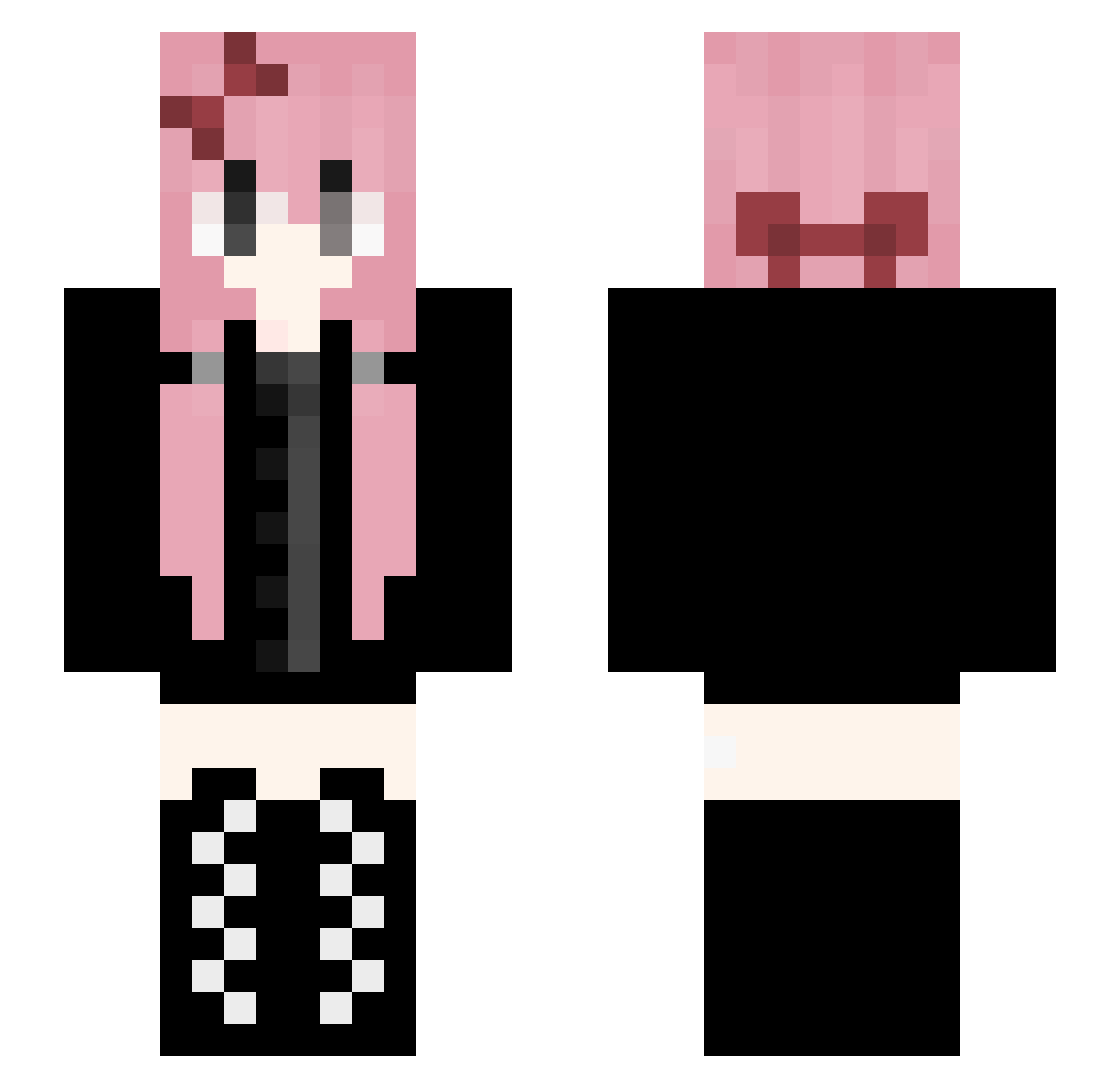 SeaElf Minecraft skin, front and back view