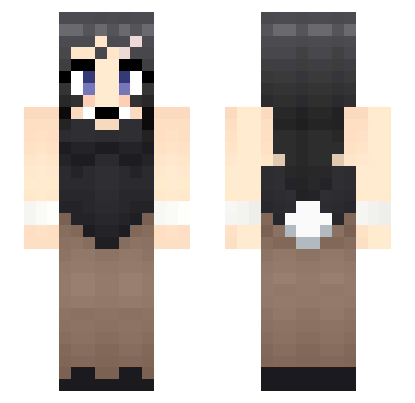 vvaske Minecraft skin, front and back view