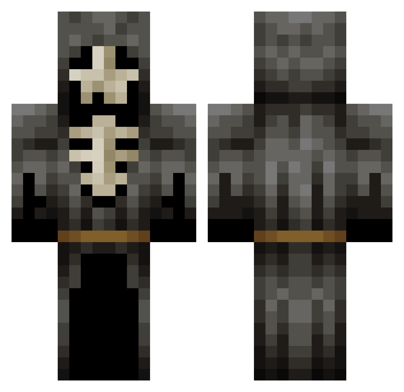 Antileak Minecraft skin, front and back view