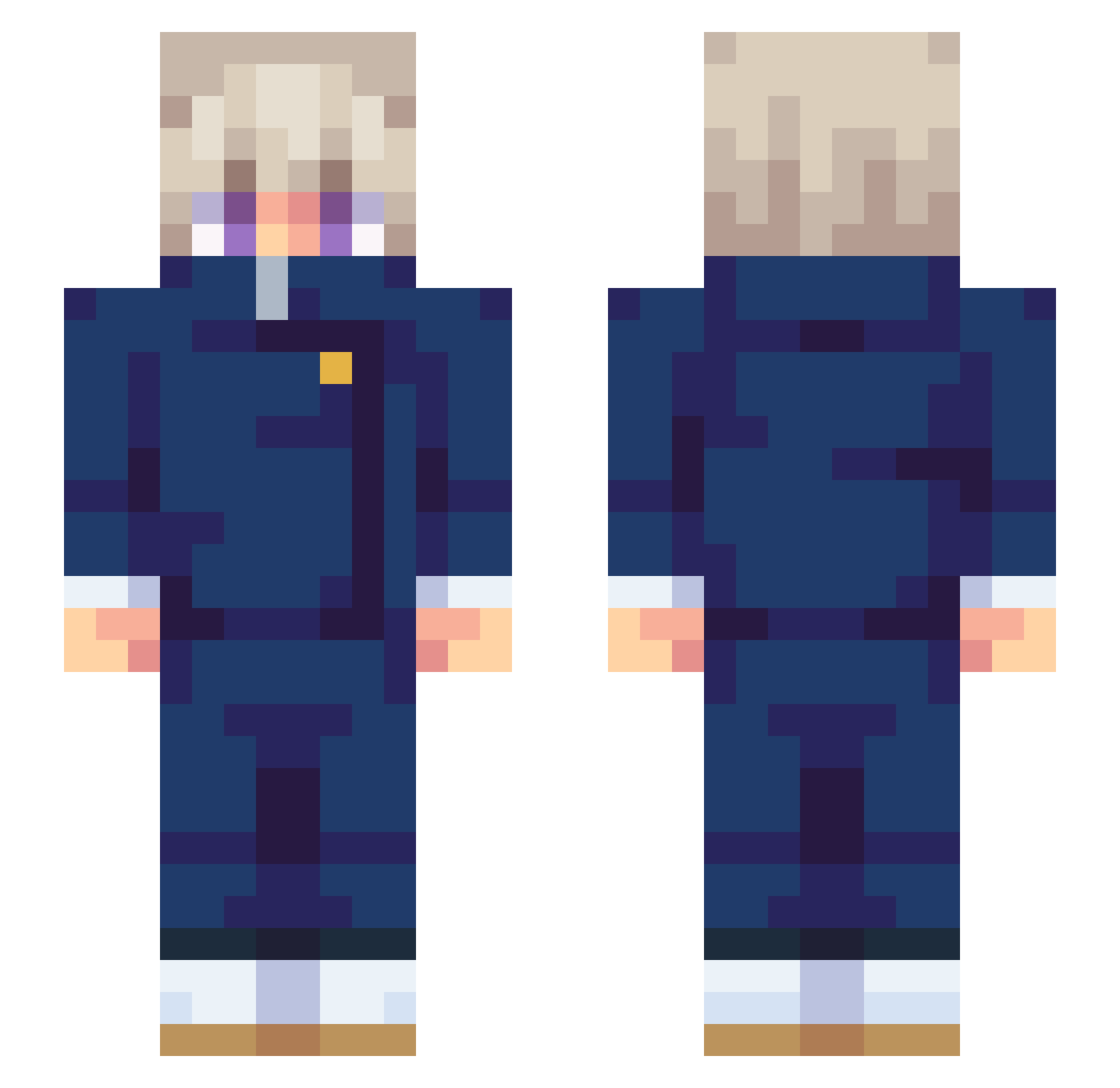 HughPharted Minecraft skin, front and back view