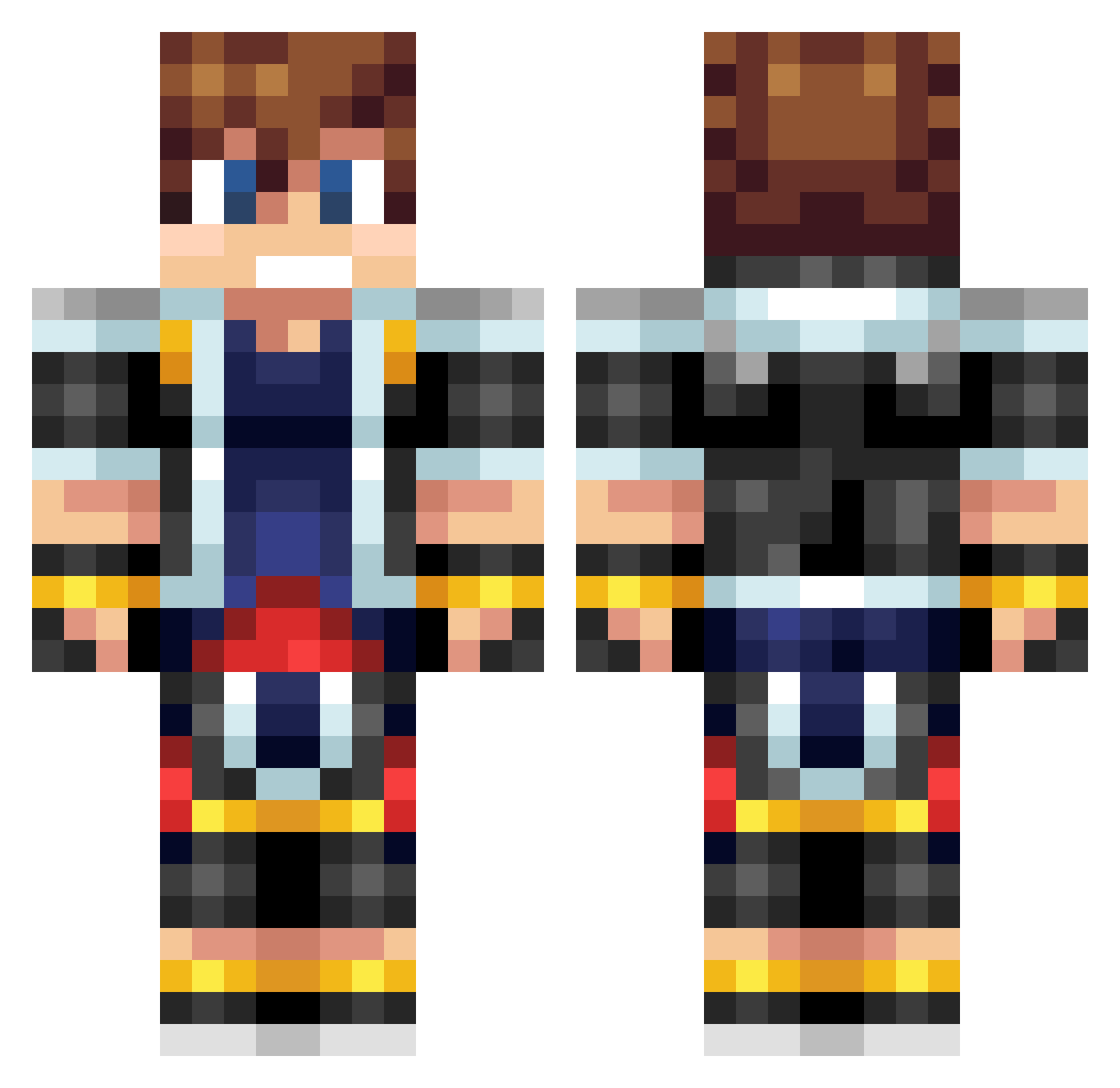Scriptures Minecraft skin, front and back view
