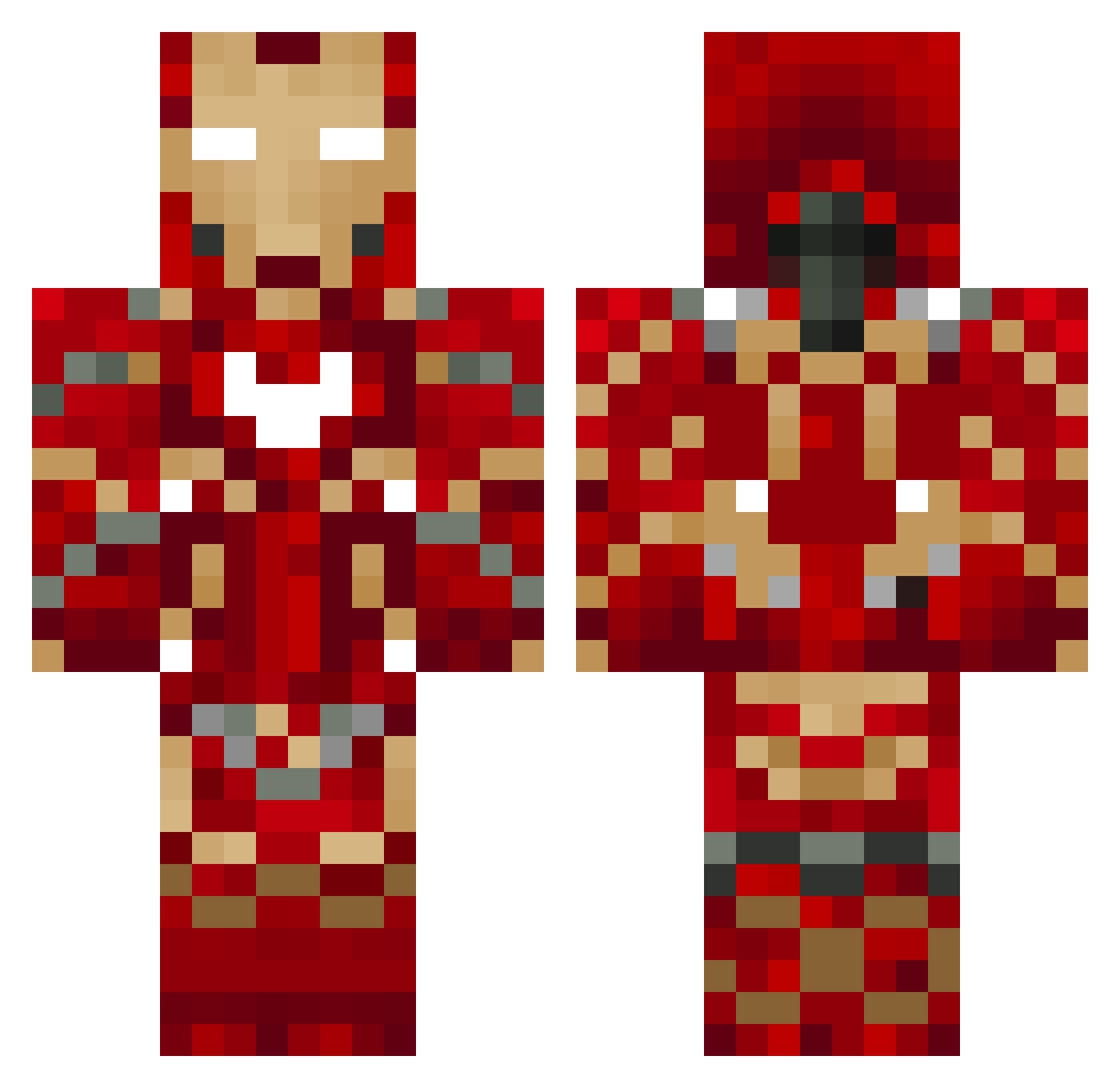 KingIronMan2011 Minecraft skin, front and back view