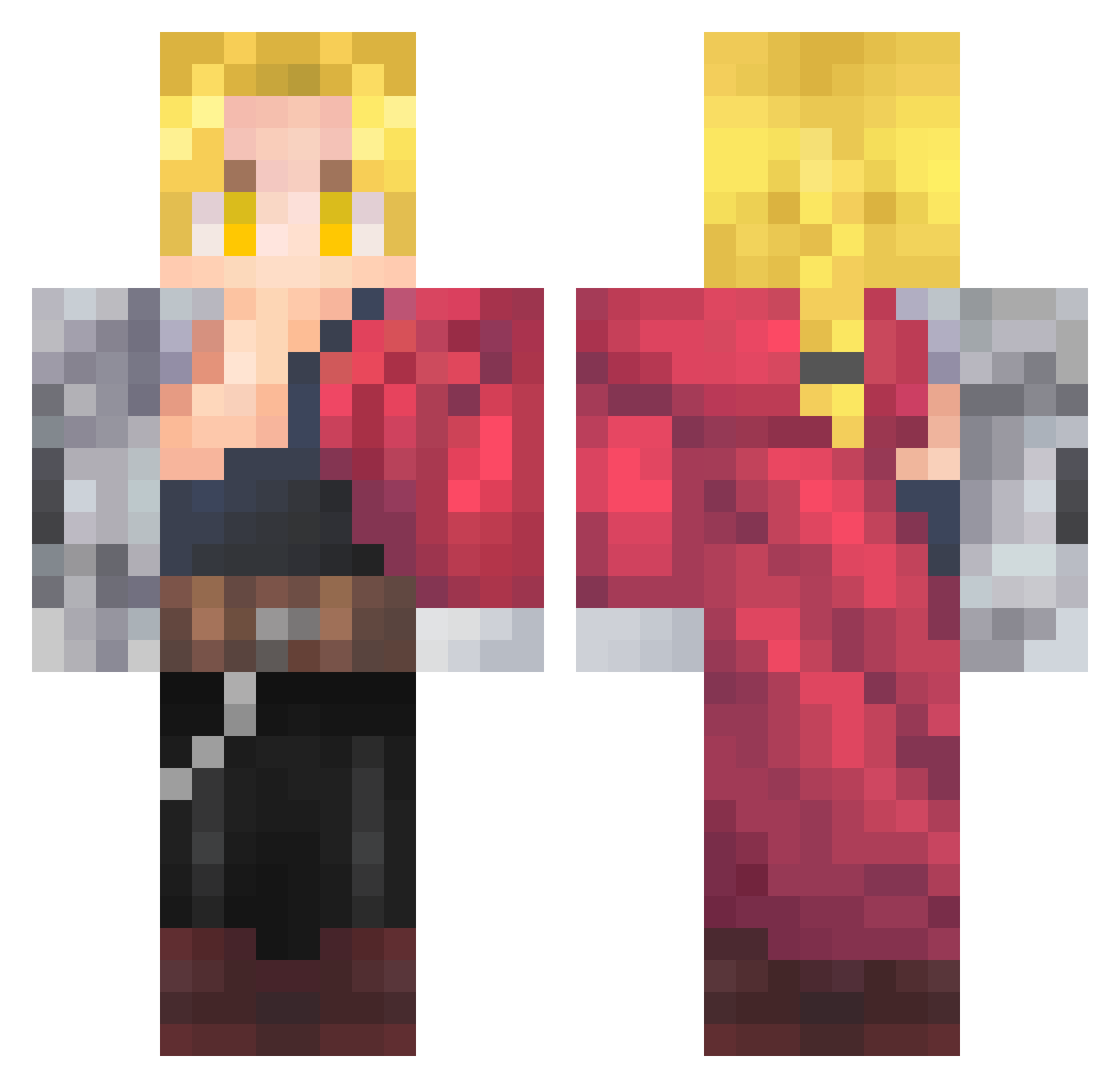 Boofay Minecraft skin, front and back view