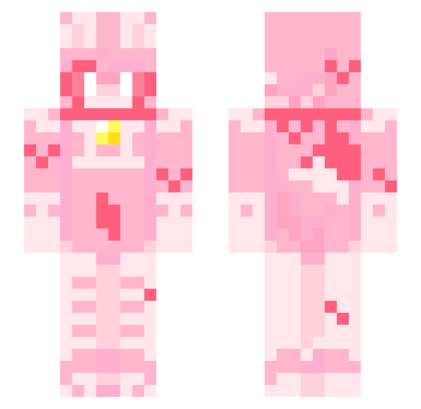 FAWNOWO Minecraft skin, front and back view