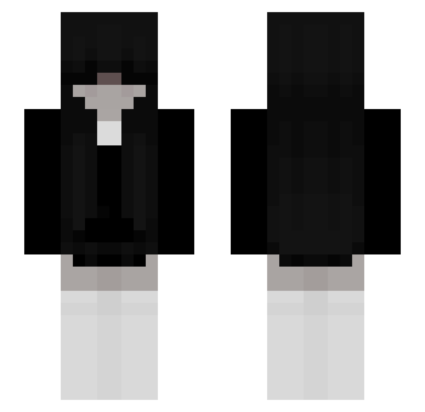 xvzja Minecraft skin, front and back view