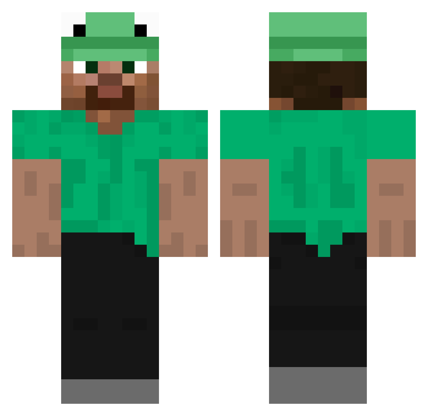 sodaako Minecraft skin, front and back view