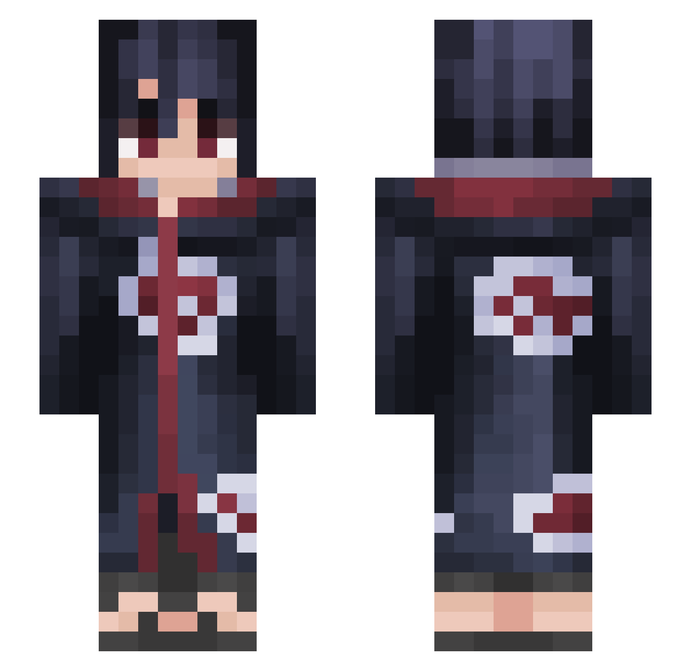 Hibana_Reloaded Minecraft skin, front and back view