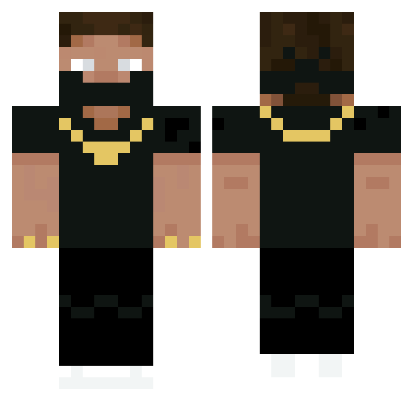 Touchline Minecraft skin, front and back view
