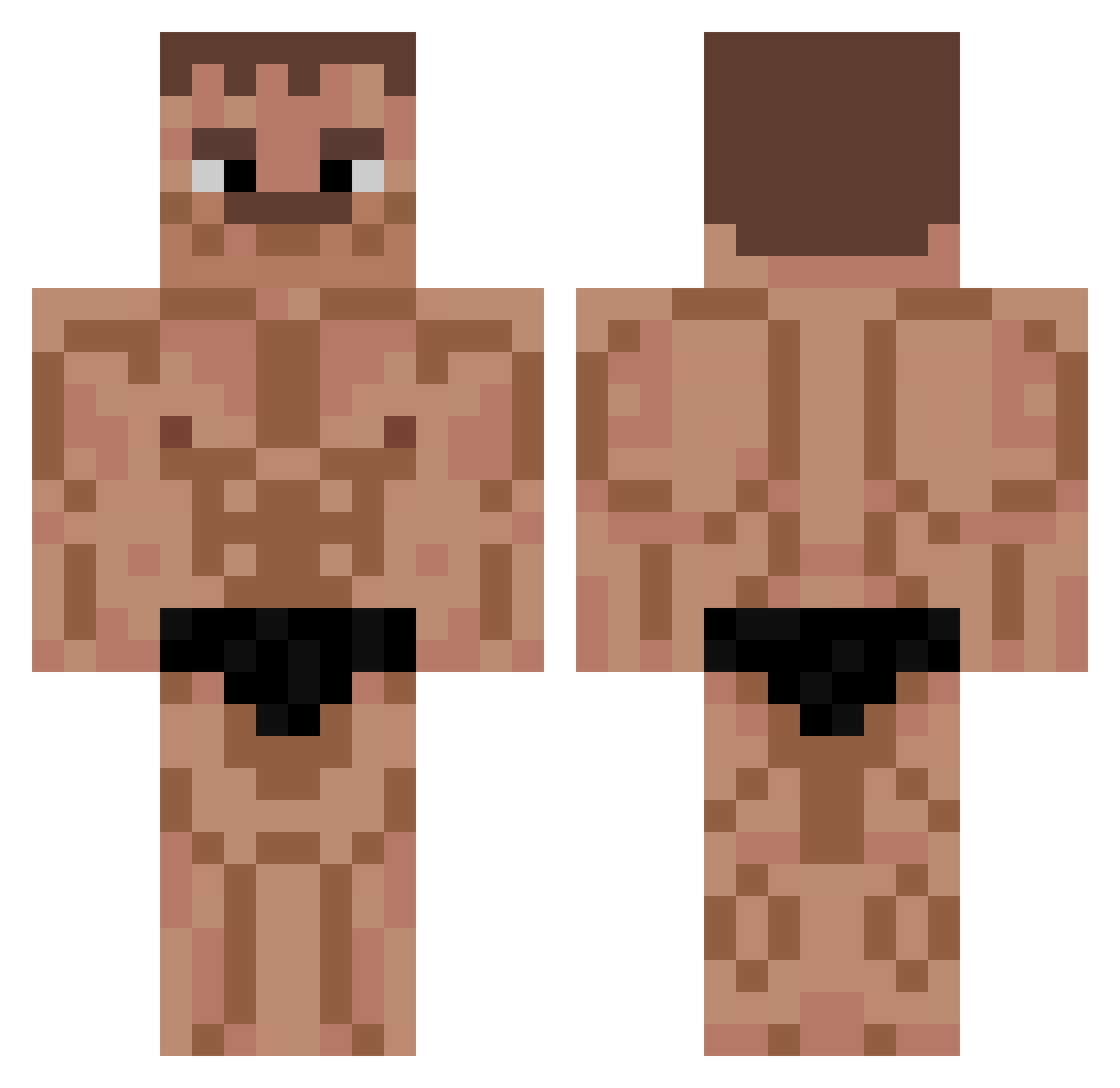 Simonbruss Minecraft skin, front and back view