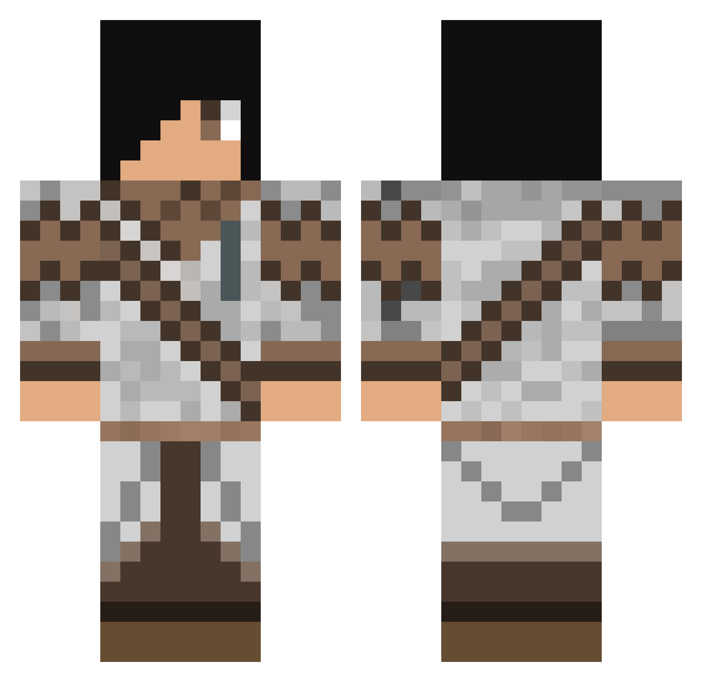 theplanecraft Minecraft skin, front and back view