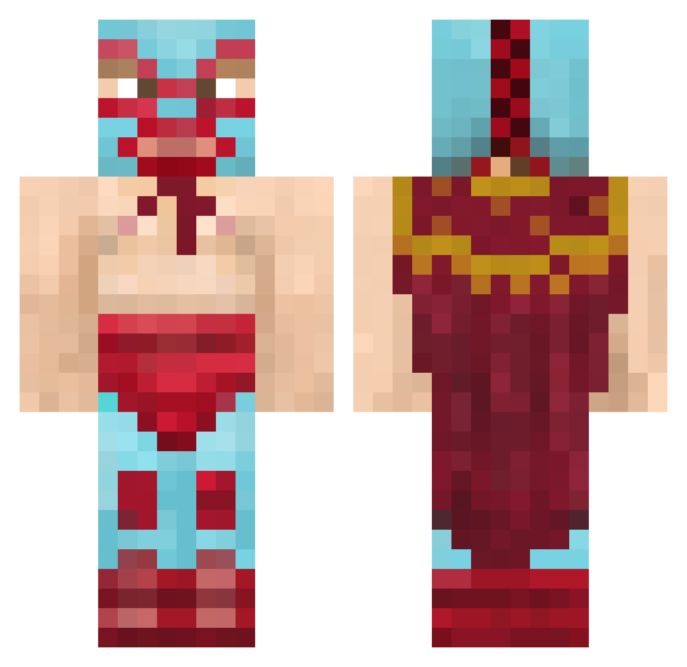 Luxkycat Minecraft skin, front and back view