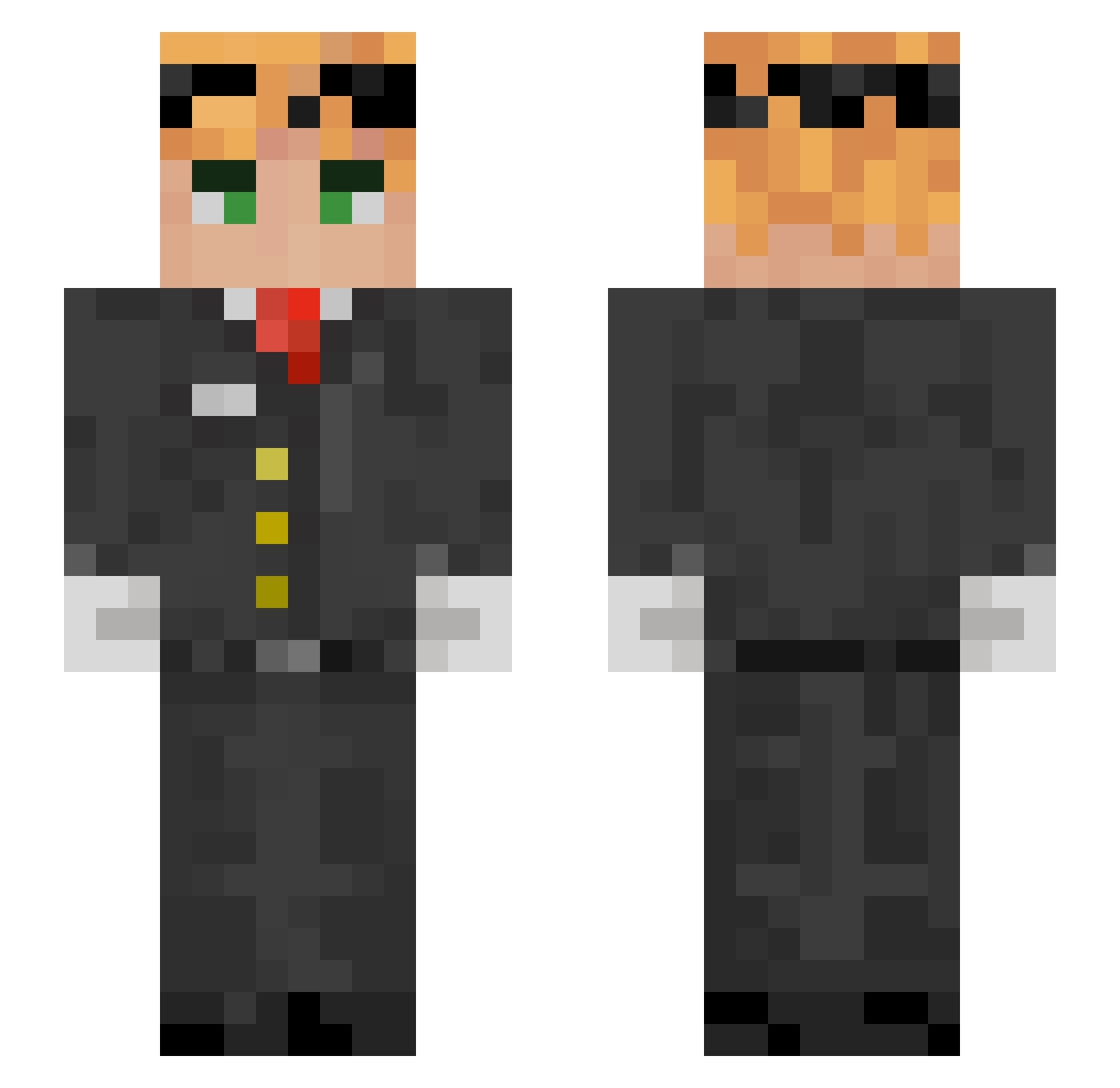 AkimVime Minecraft skin, front and back view