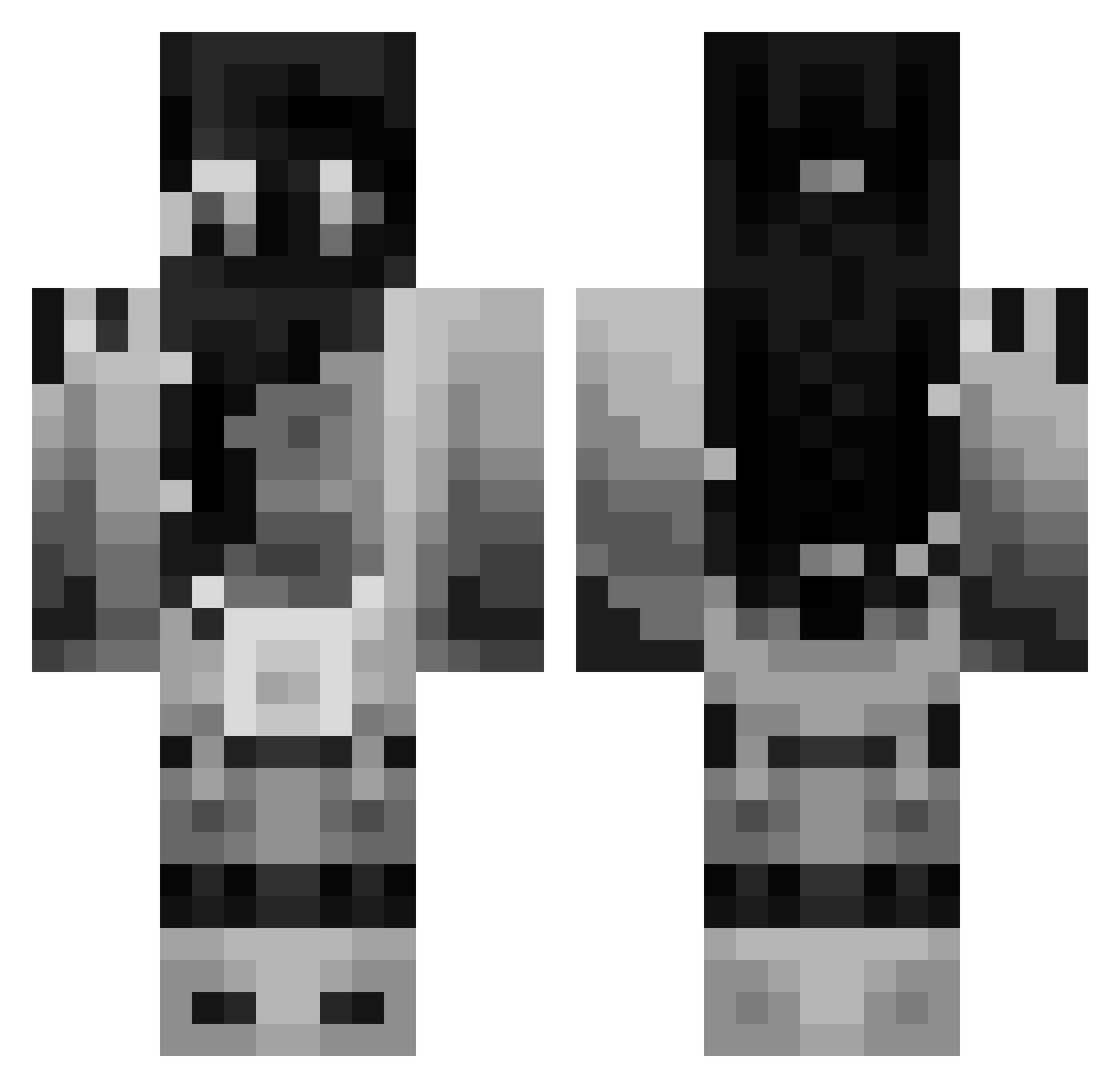 Reconnaissances Minecraft skin, front and back view