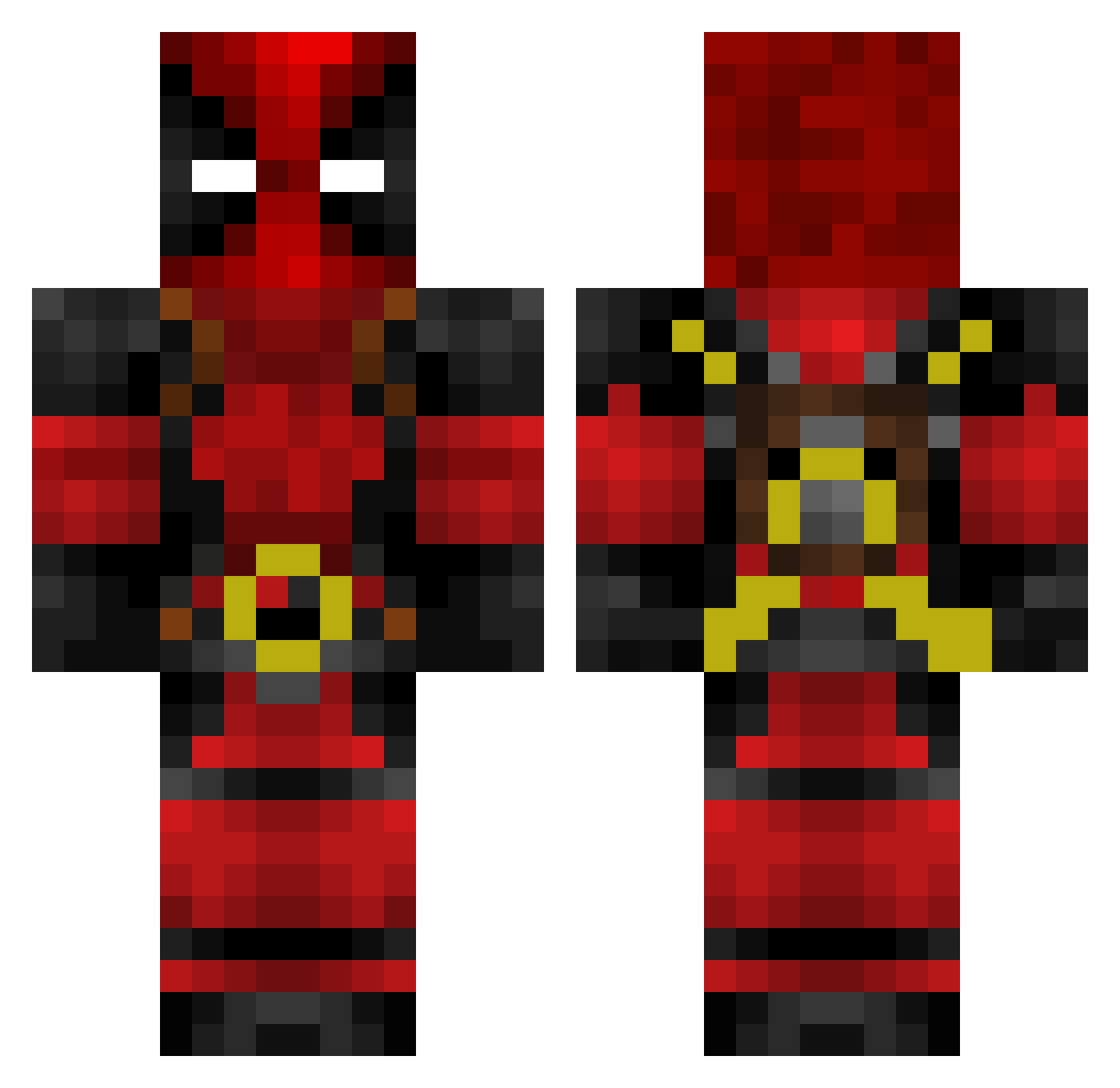 Shirk Minecraft skin, front and back view