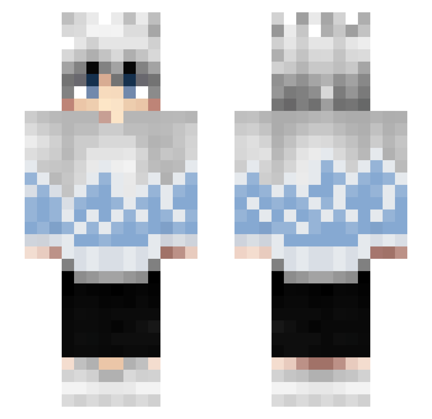 sixteenTang Minecraft skin, front and back view