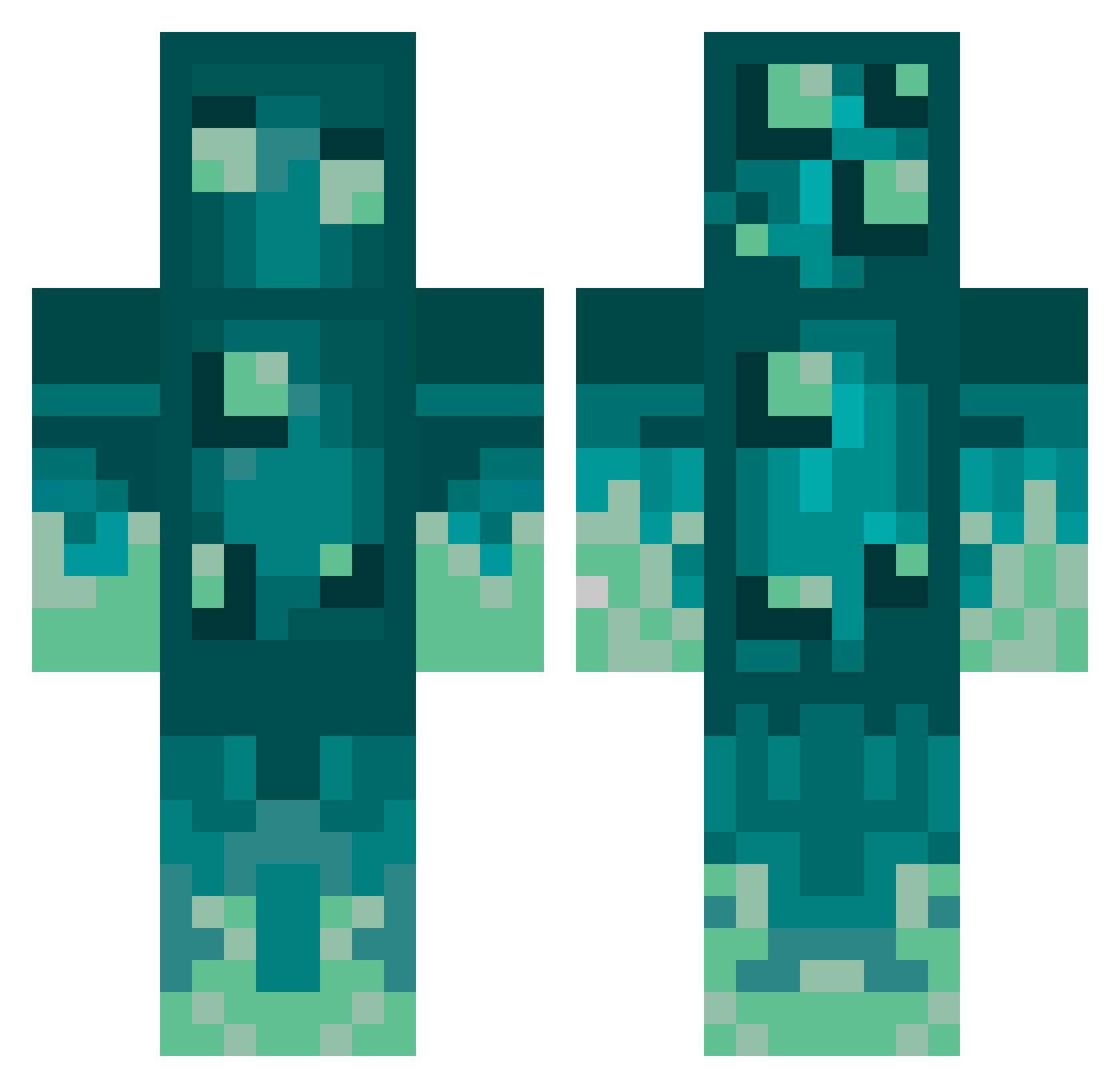 AtomicSquid53 Minecraft skin, front and back view