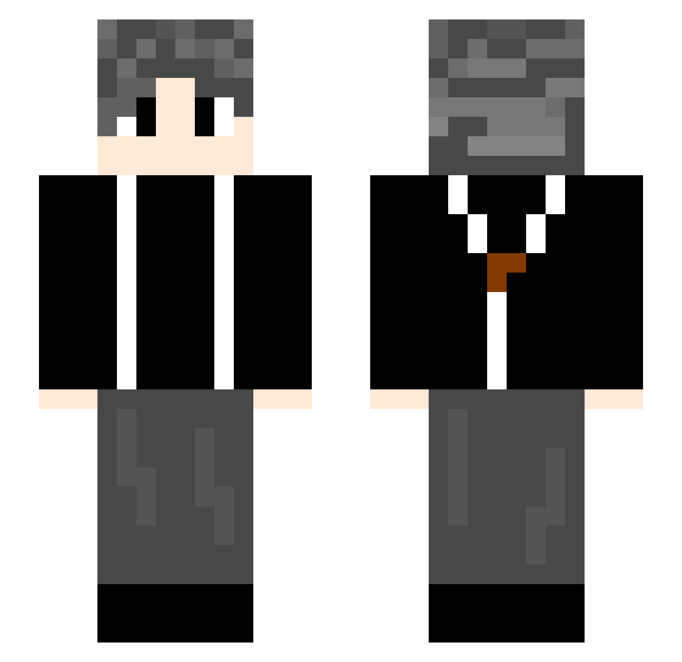 ZT222 Minecraft skin, front and back view