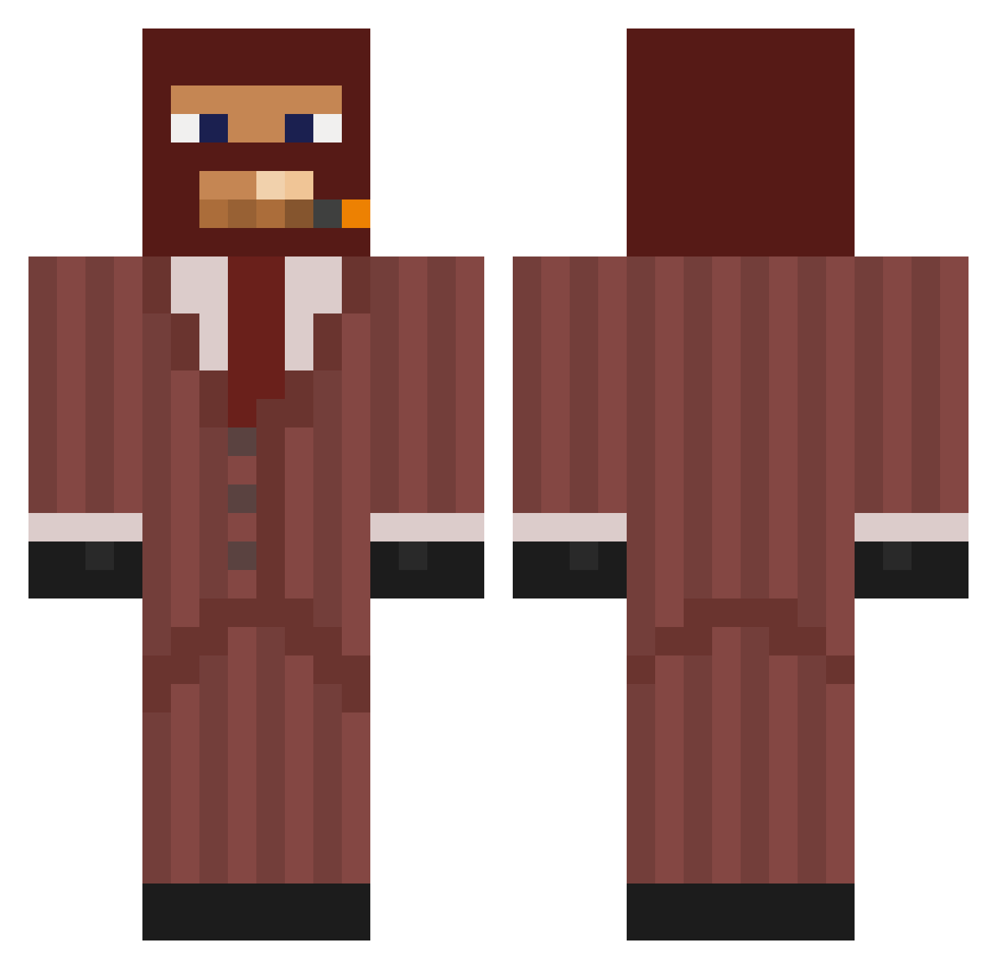 Nederlands Minecraft skin, front and back view