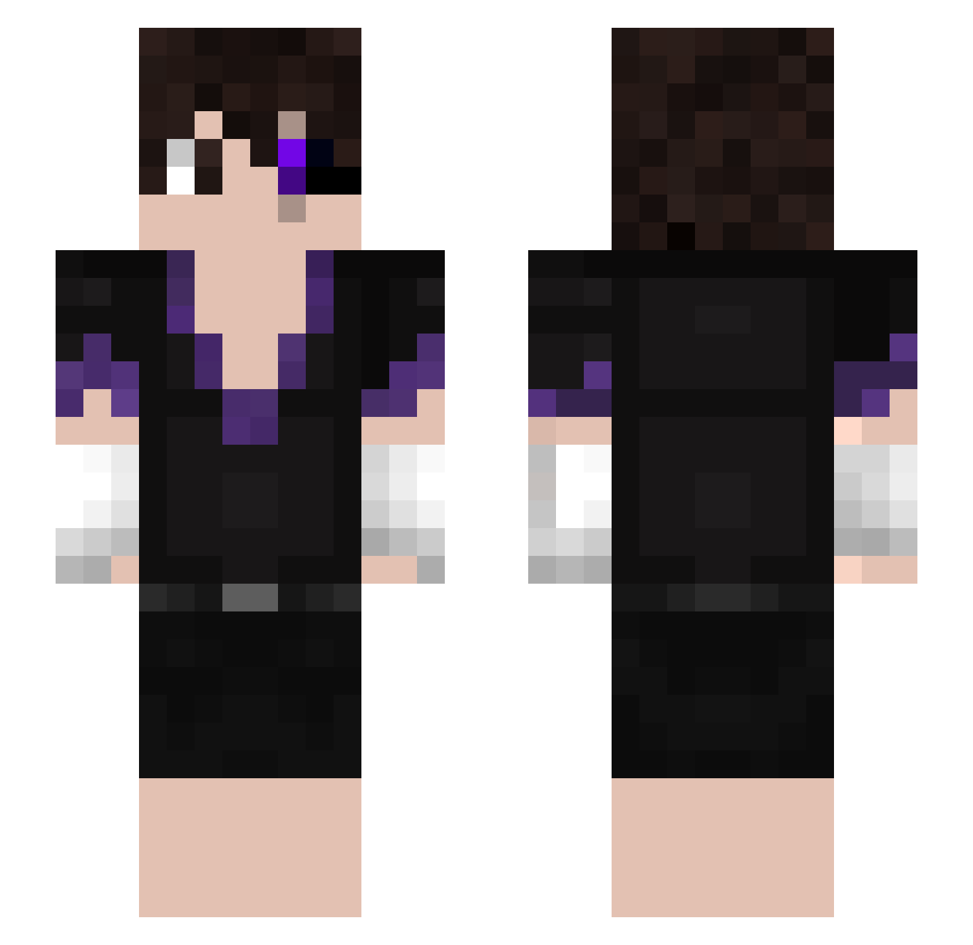 hideyourscars Minecraft skin, front and back view
