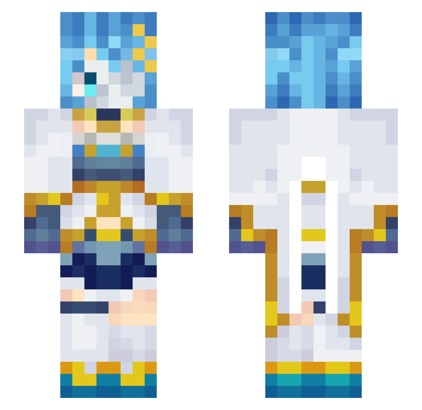 Snoozar Minecraft skin, front and back view