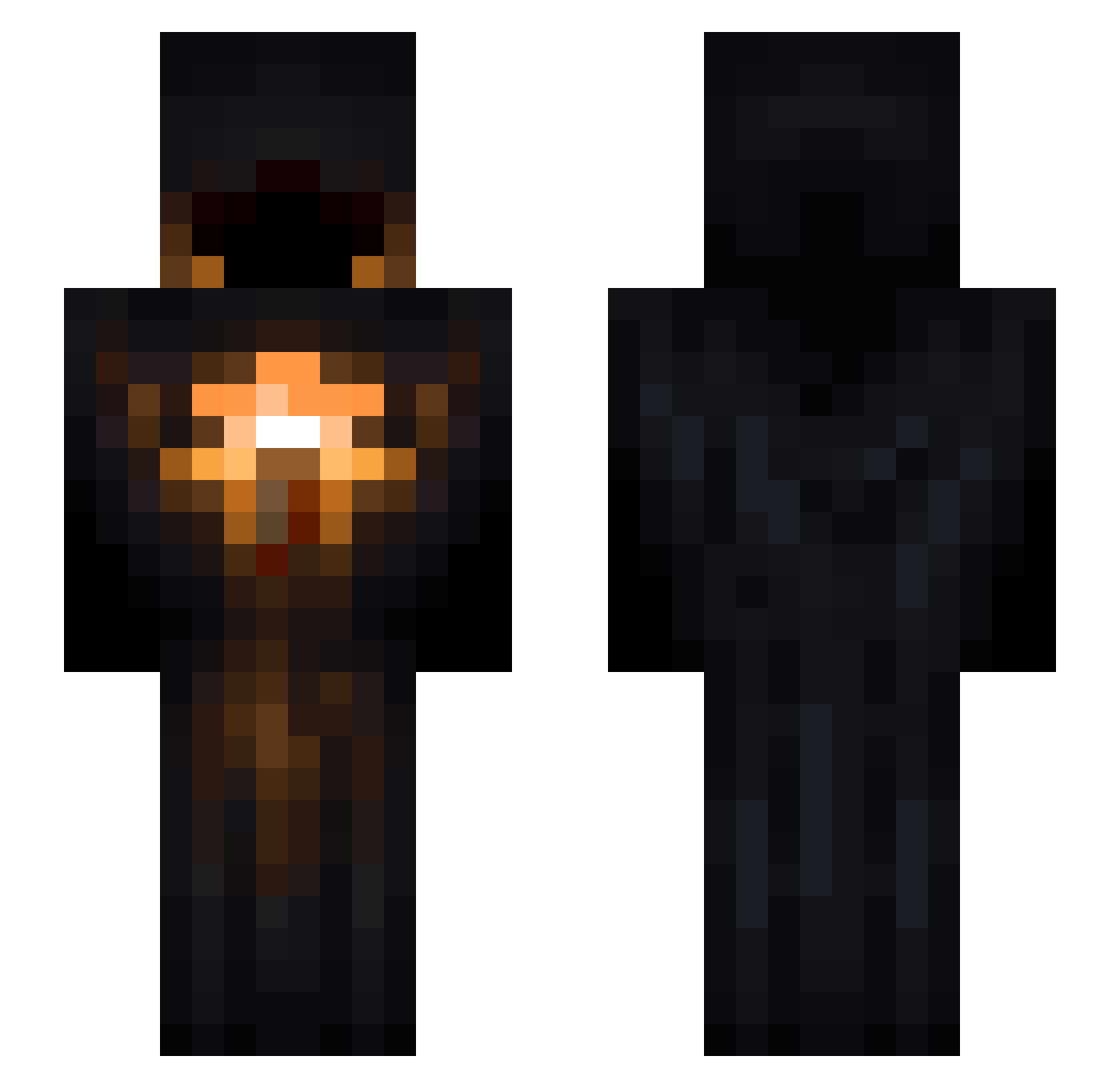 Yagluth Minecraft skin, front and back view