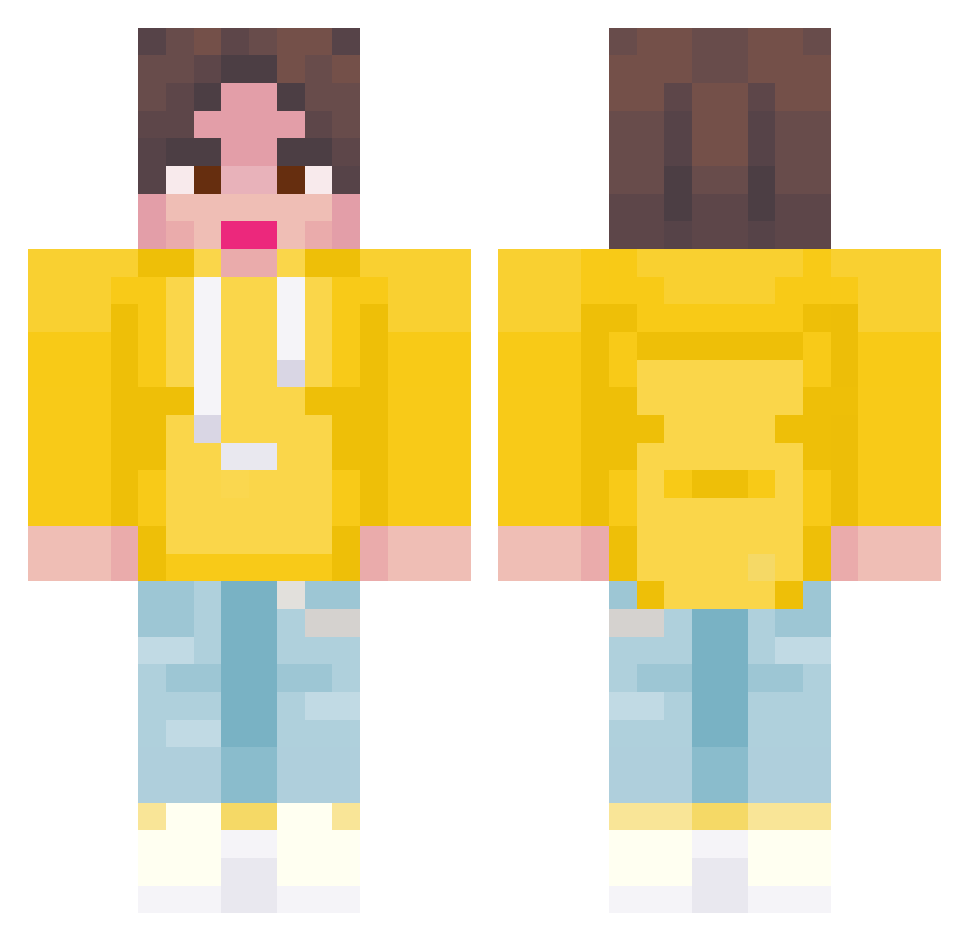 Simslord15 Minecraft skin, front and back view